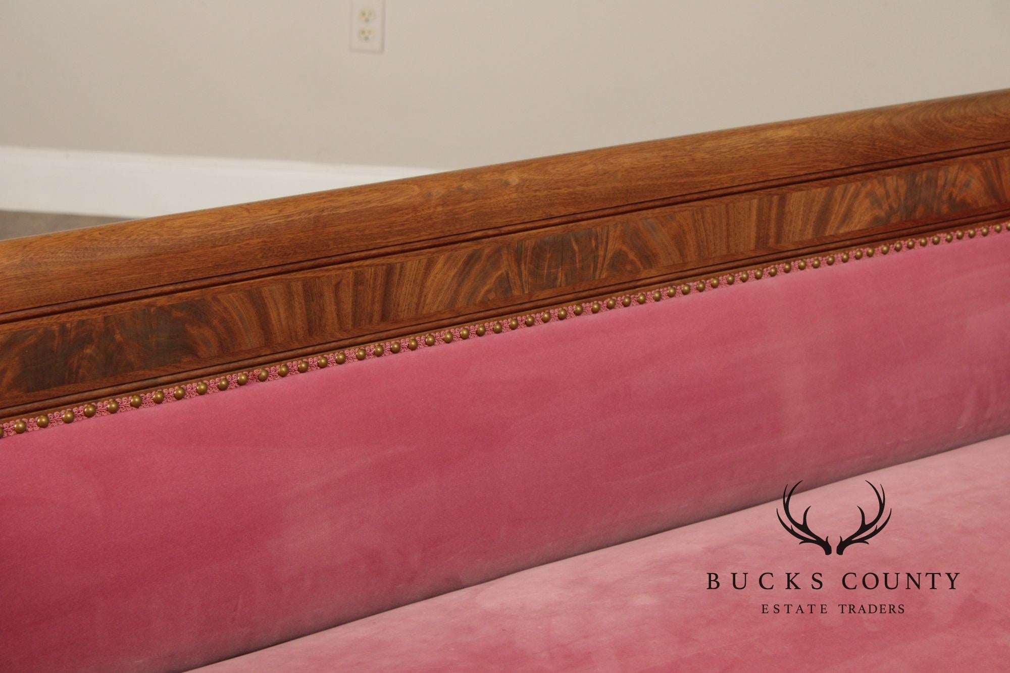 Antique American Empire Carved Mahogany Sofa