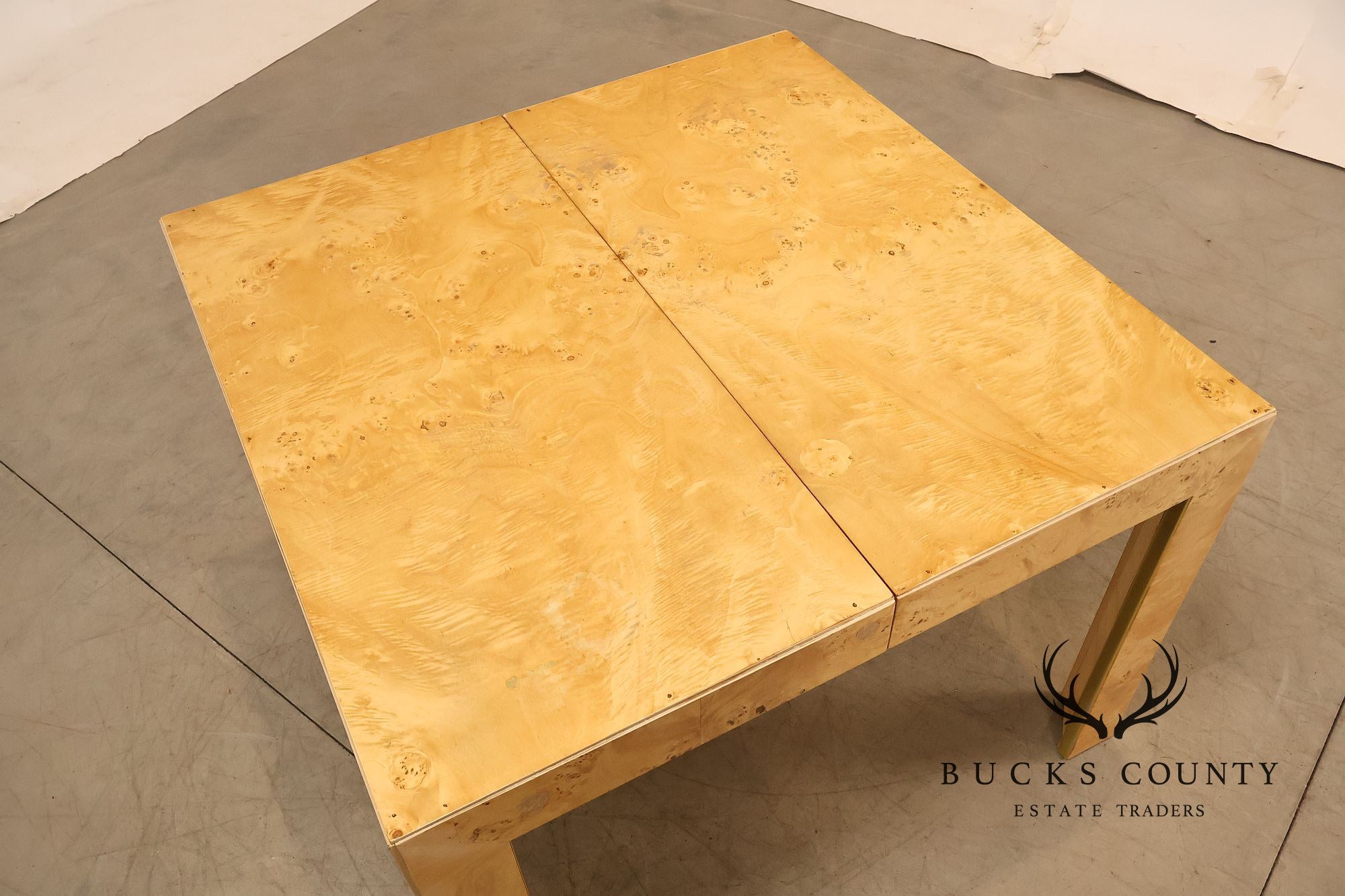 Thomasville Burl Wood Square Dining Table With 2 Leaves