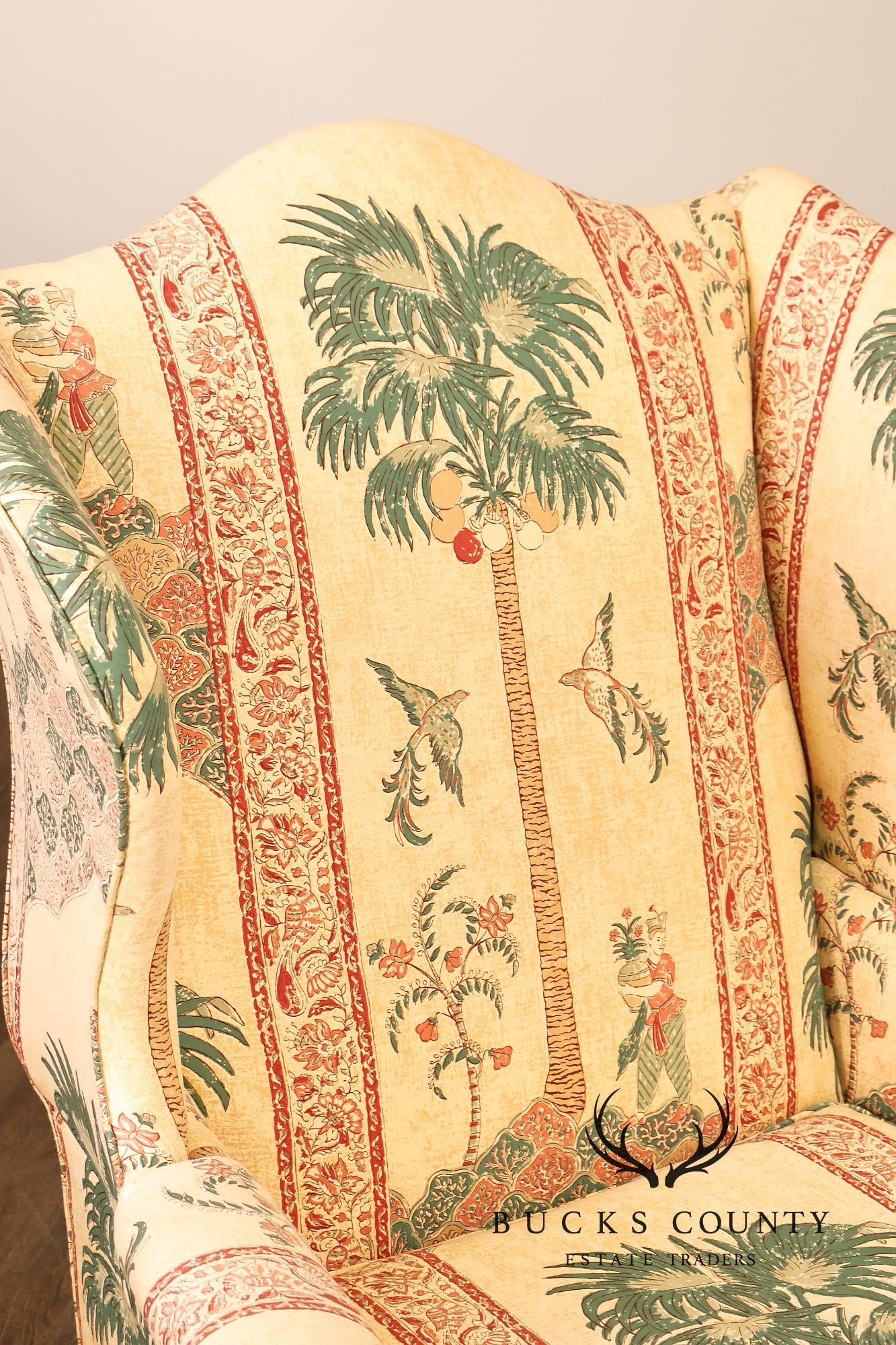 Kittinger Williamsburg Adaptation Chippendale Style Mahogany Wing Chair