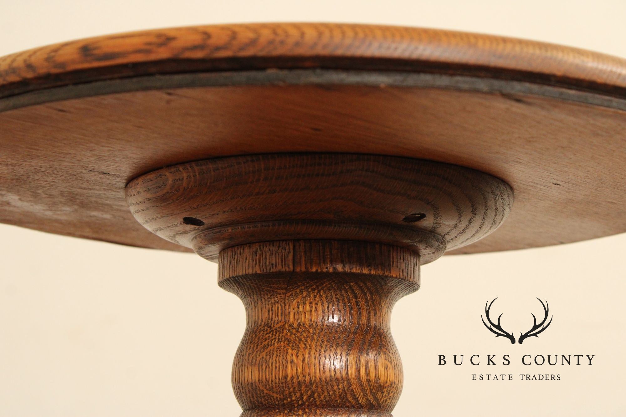 Antique Turned Oak Pedestal Plant Stand