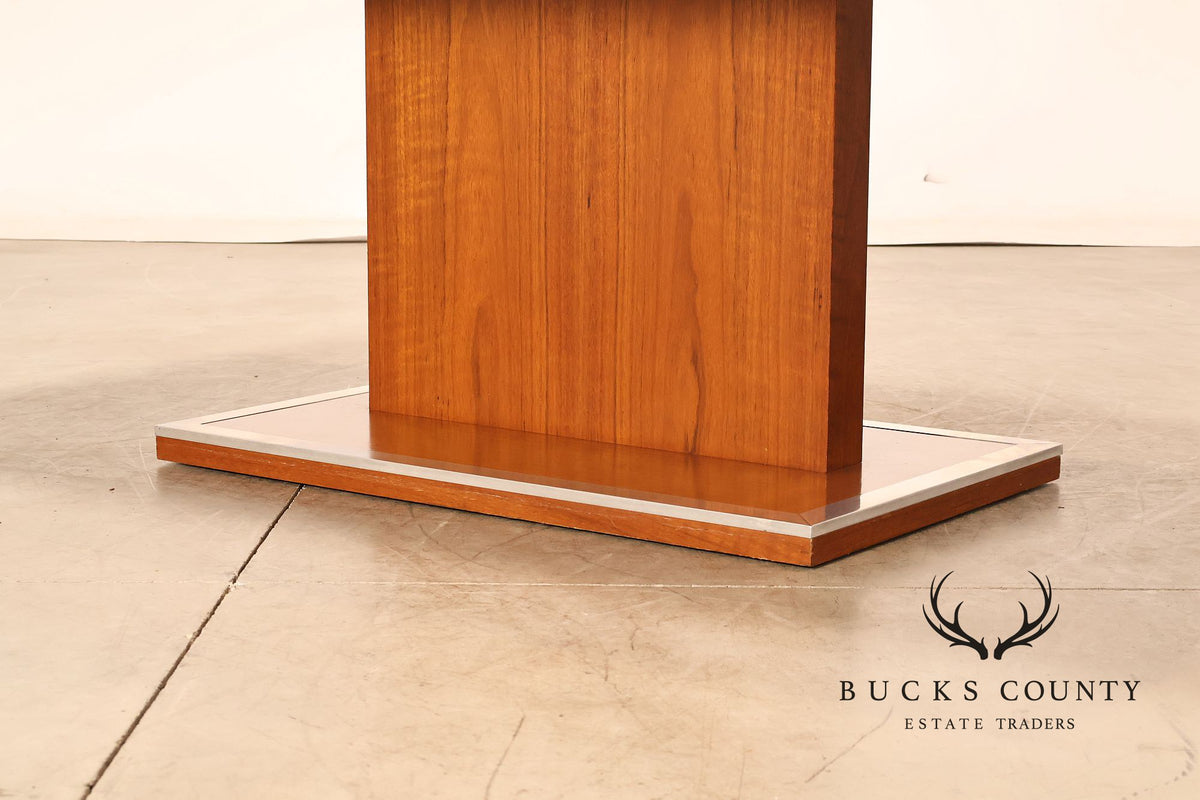 Milo Baughman Walnut Pedestal Dining Table