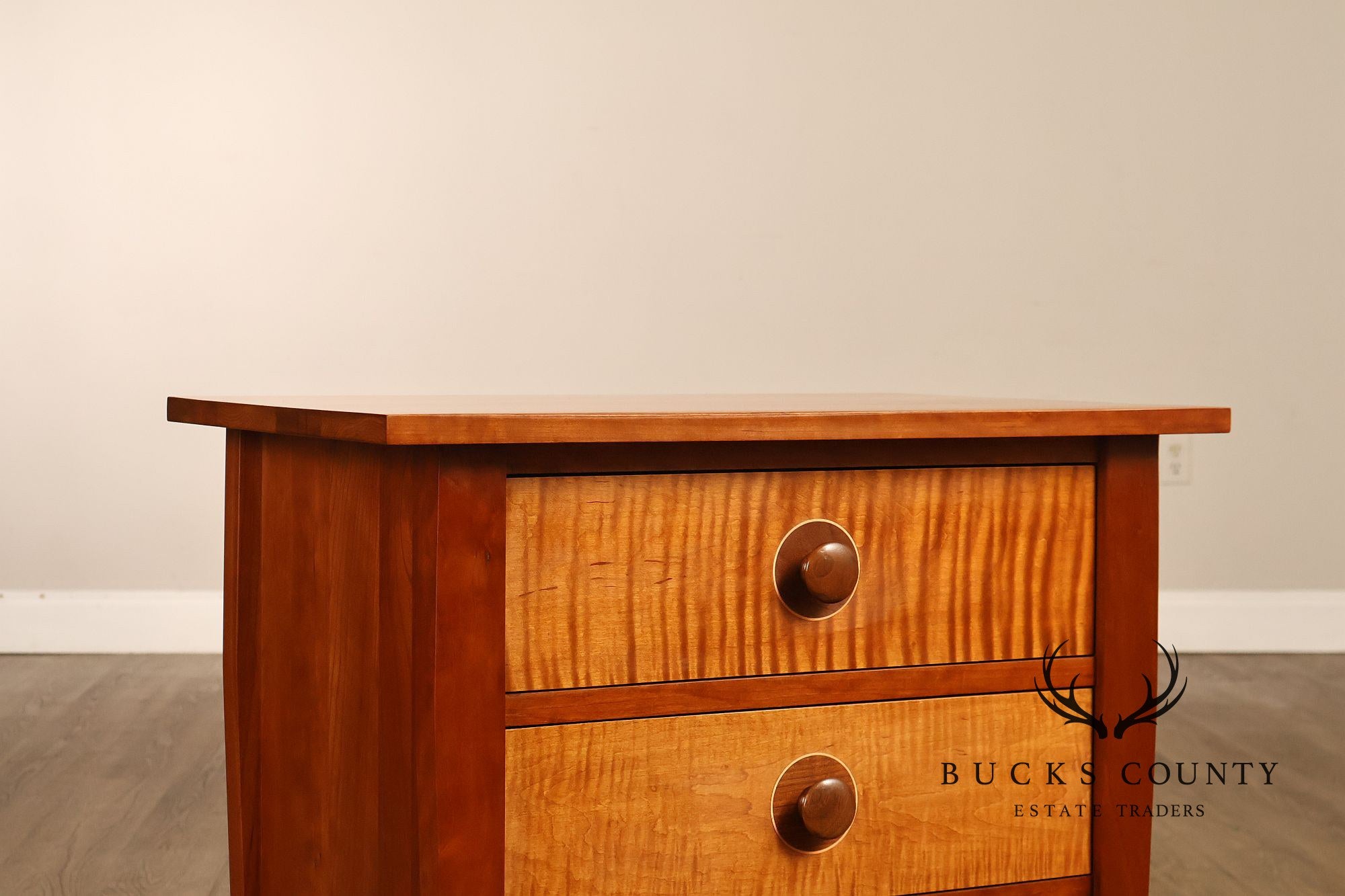 Stickley Mission Collection Harvey Ellis Cherry Three Drawer Nightstands