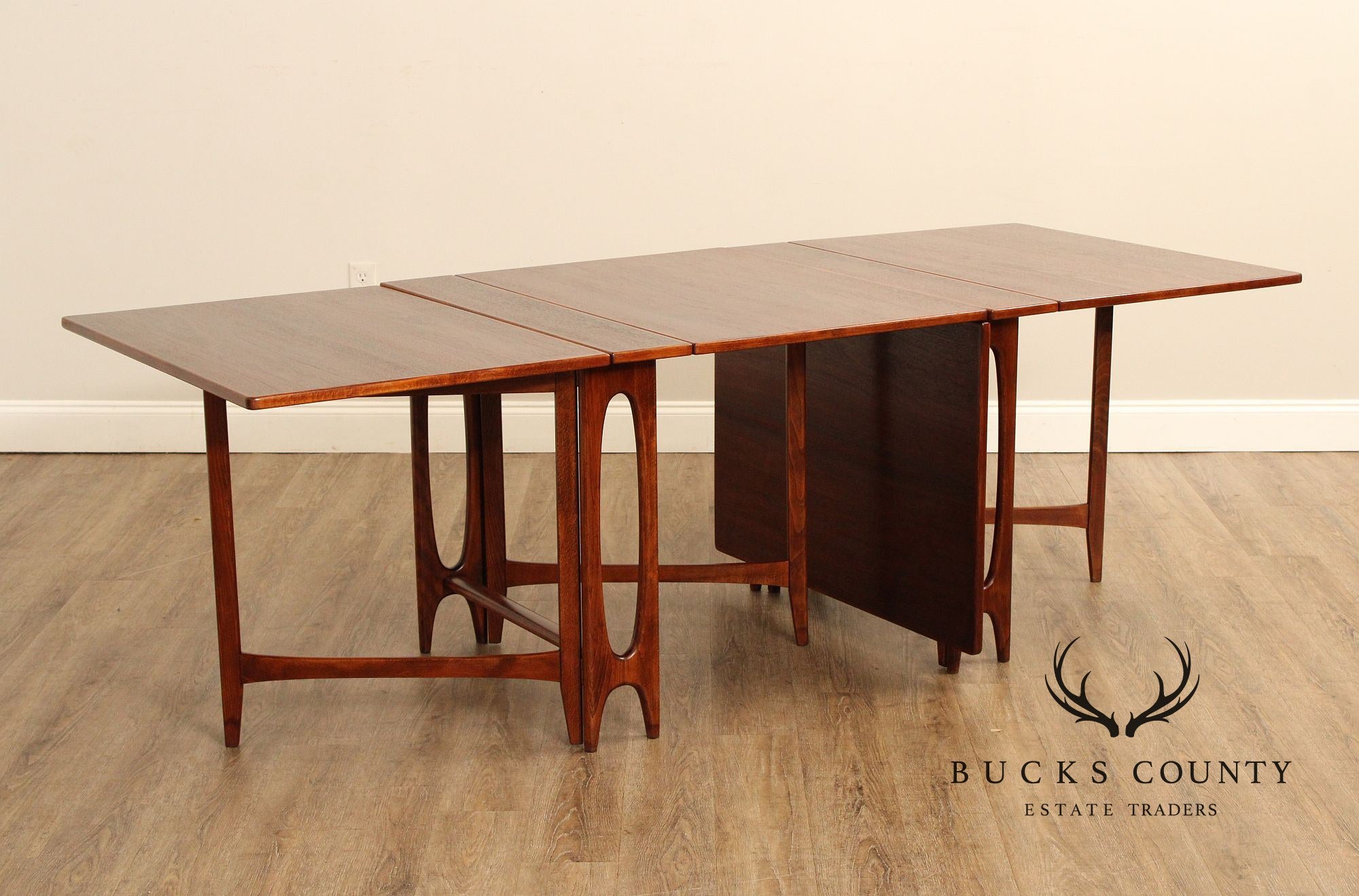 Bendt Winge Danish Modern Pair of Walnut Tuckaway Dining Tables