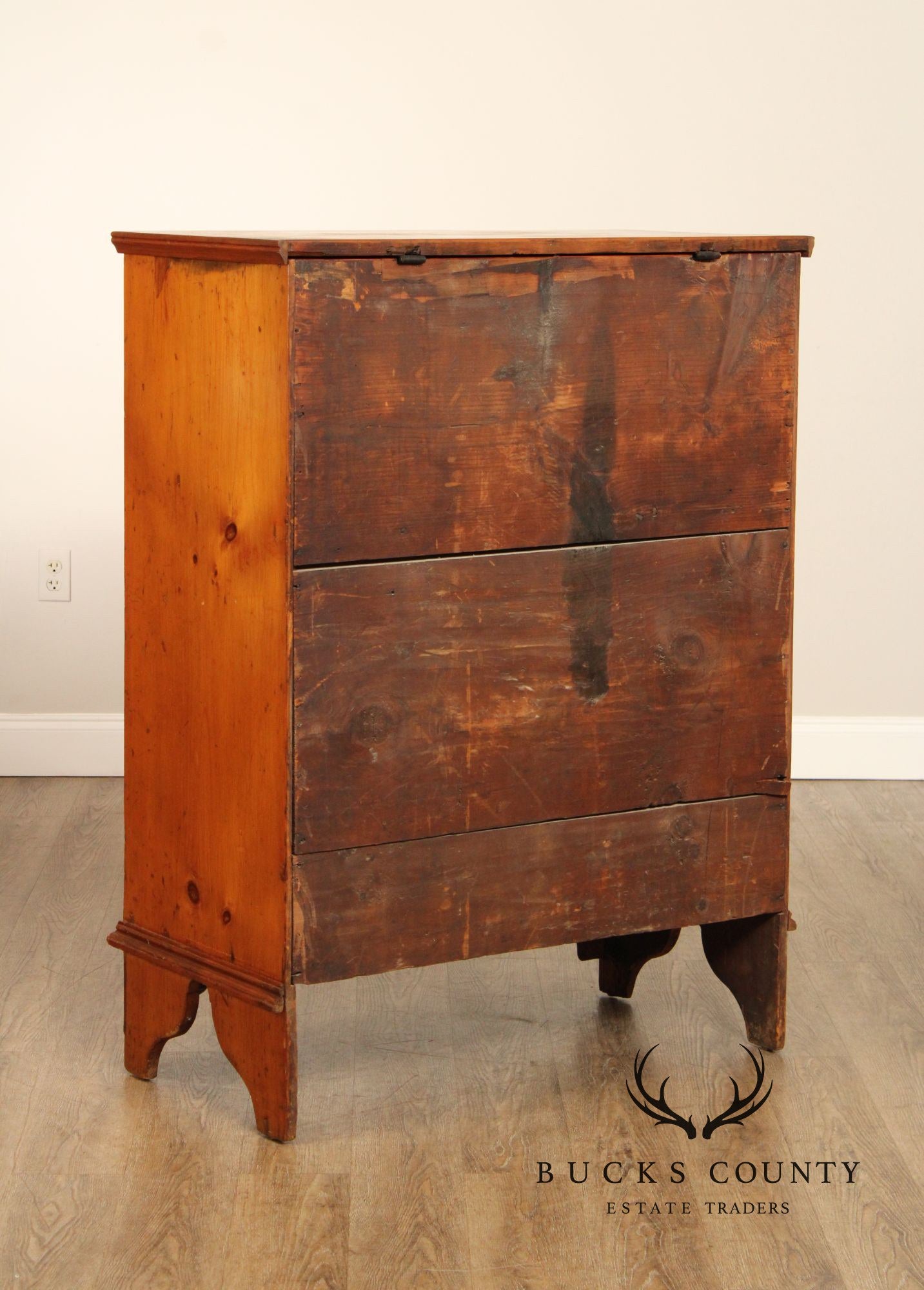 Antique Early American Pine Mule Chest