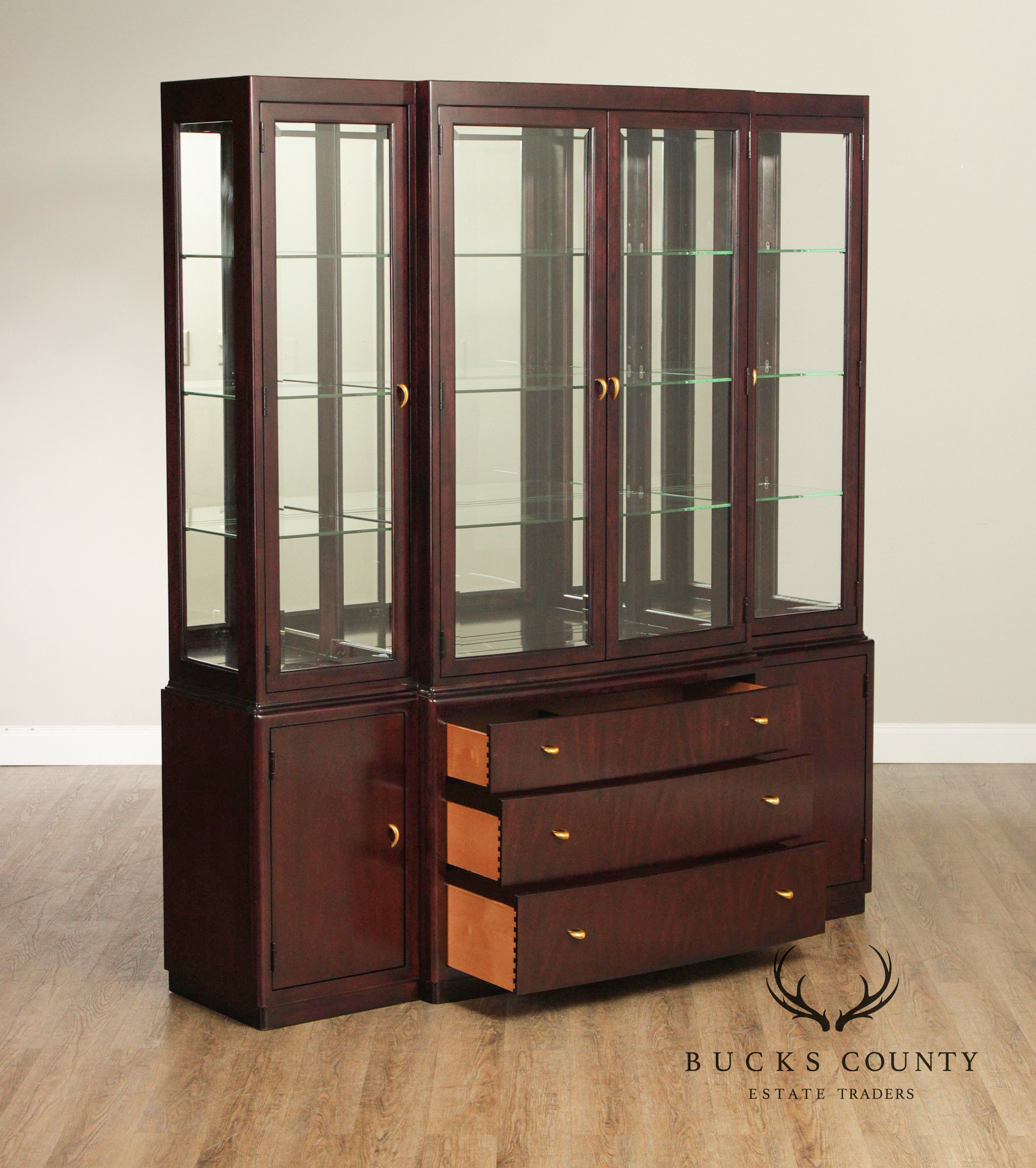 Thomasville Contemporary Style Glass Display China Cabinet