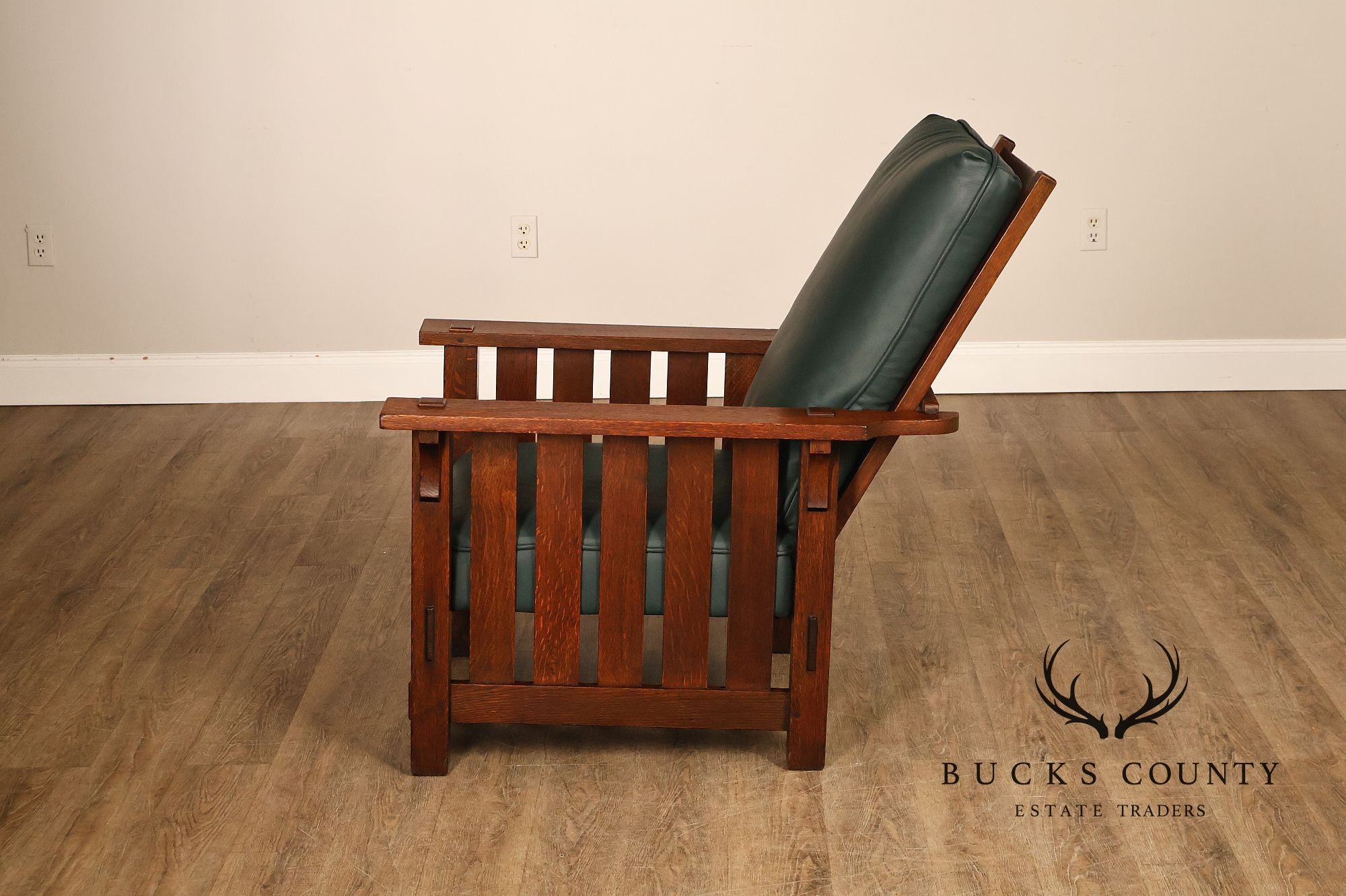 L. & J.G. Stickley Mission Oak Morris Chair Model #498