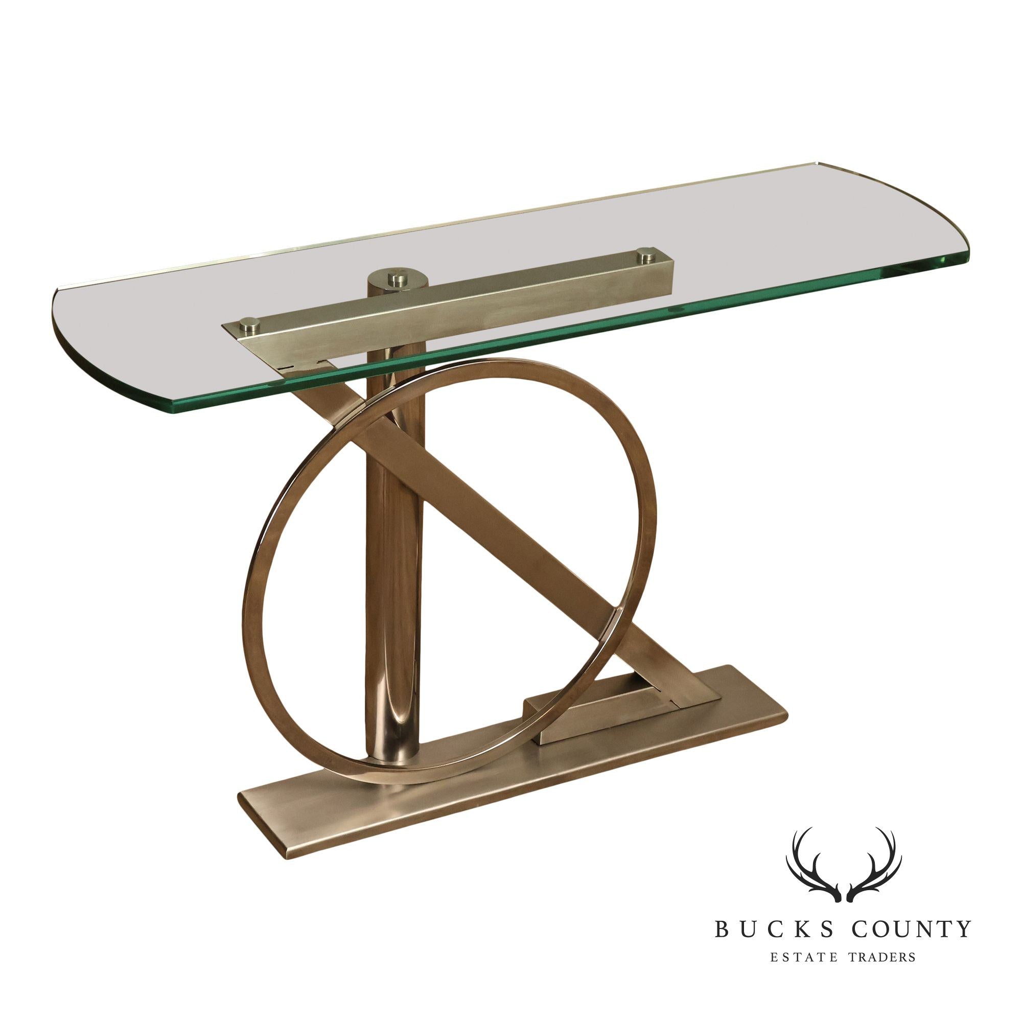 DIA Post Modern Glass Top Sculptural Console Table
