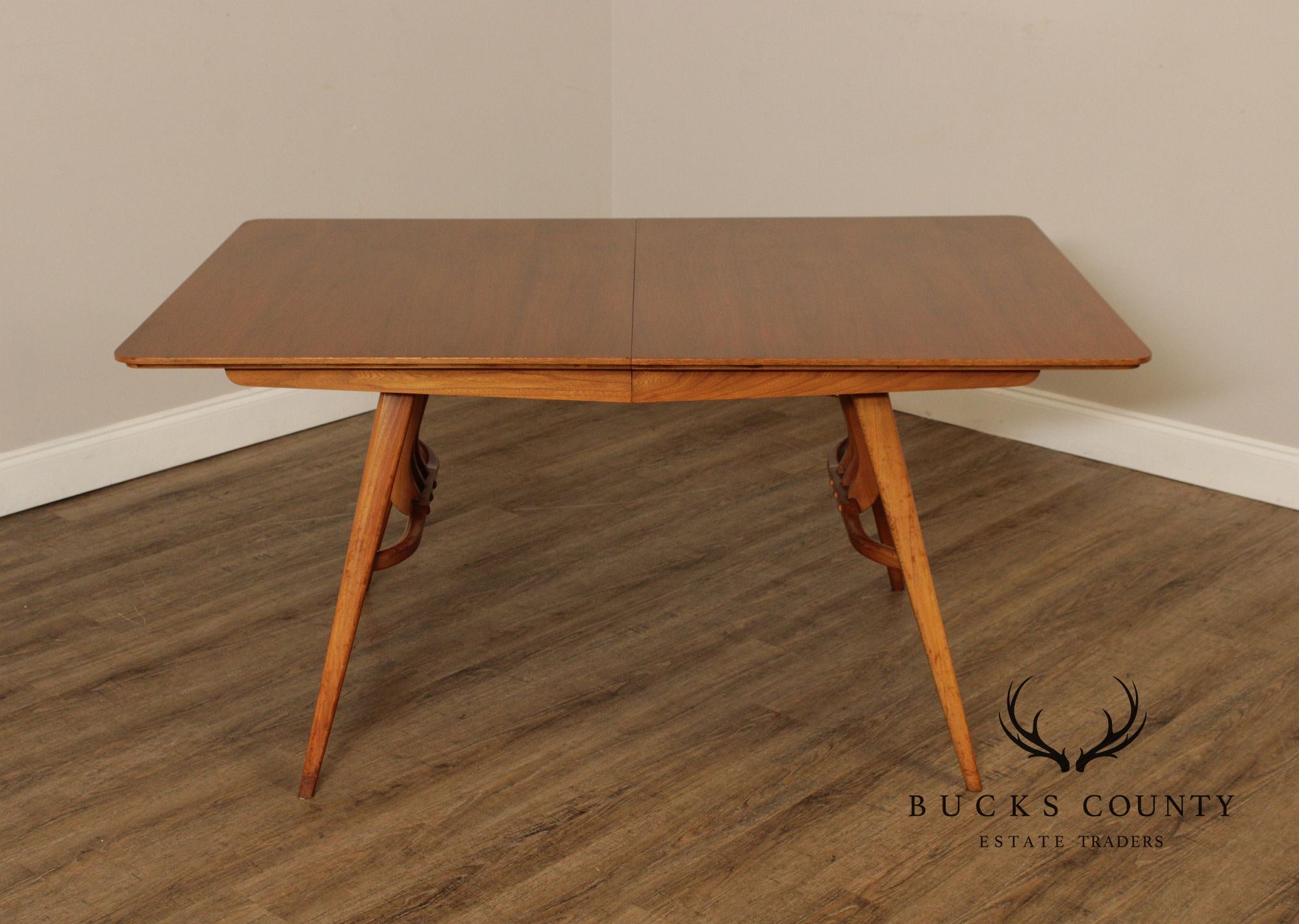 Blowing Rock Mid Century Modern Expandable Walnut Dining Table