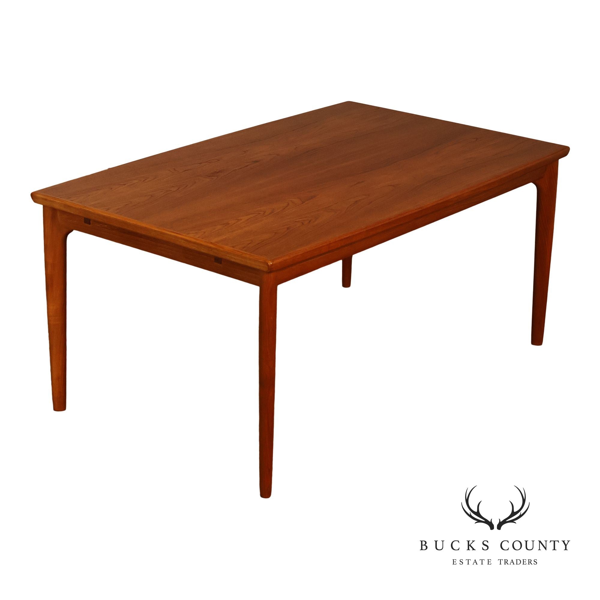 Danish Modern Teak Draw-Leaf Dining Table