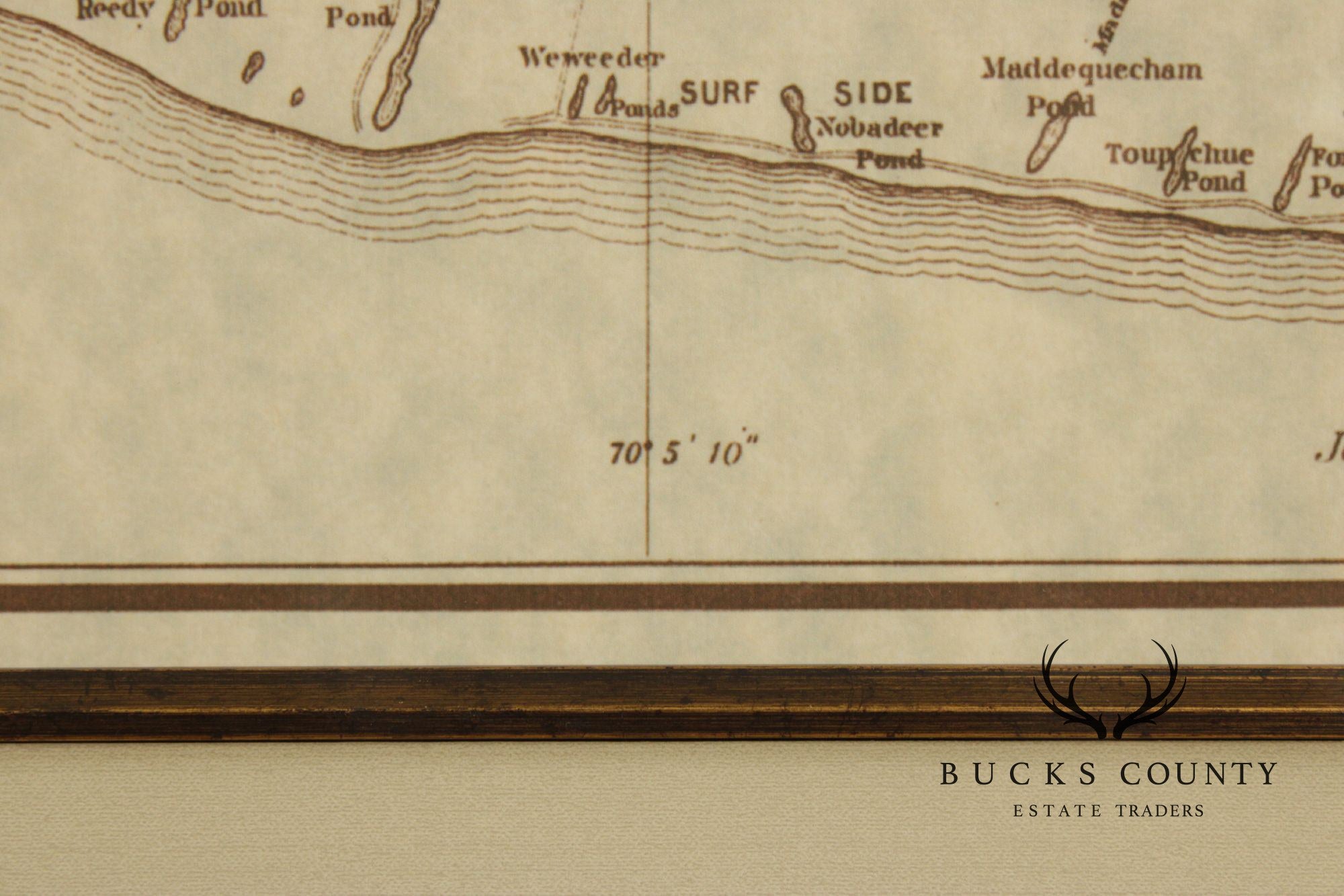 Framed Limited Edition 1874 Map of Nantucket