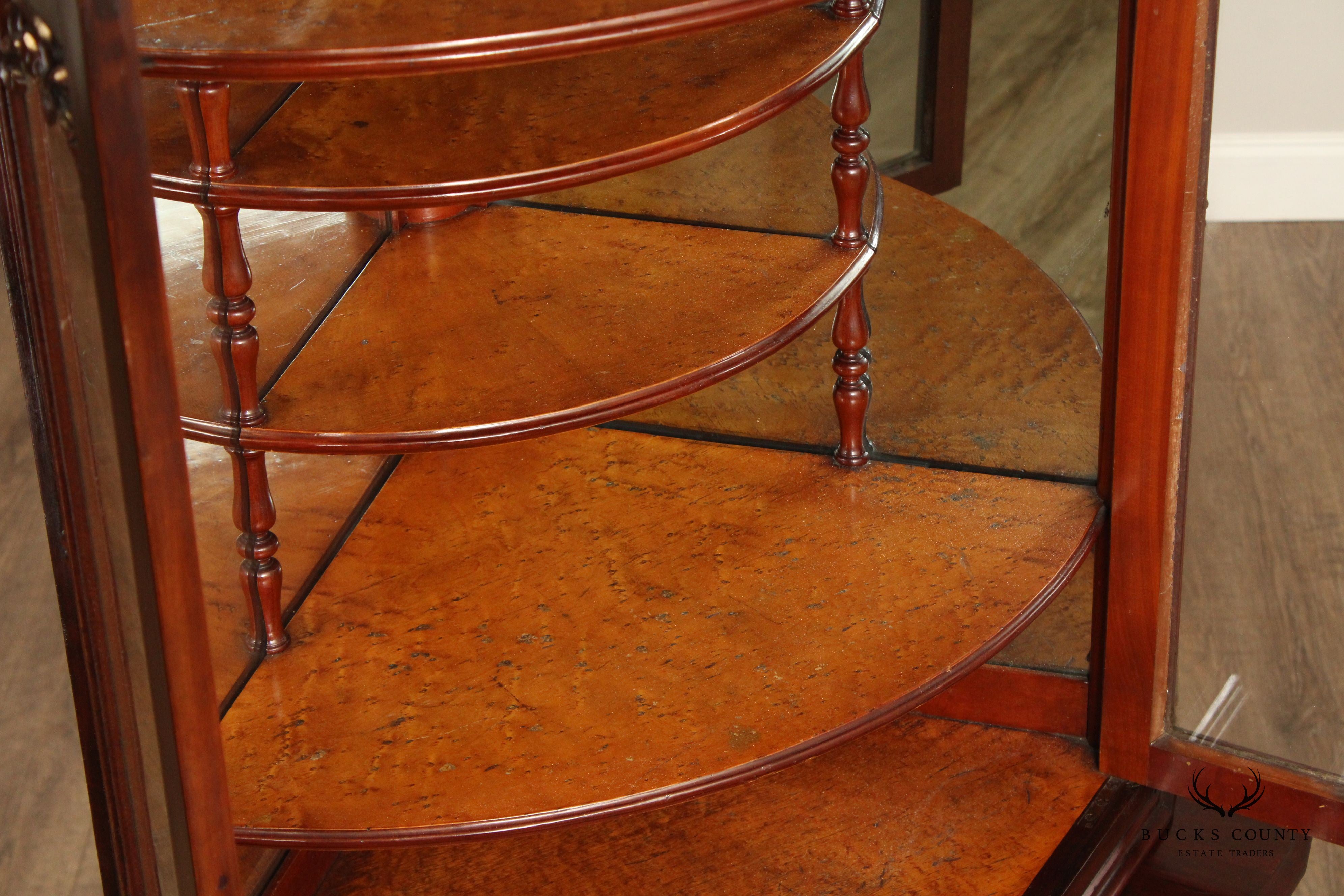 Mitchell & Rammelsberg Antique Victorian Carved Mahogany Corner Cabinet