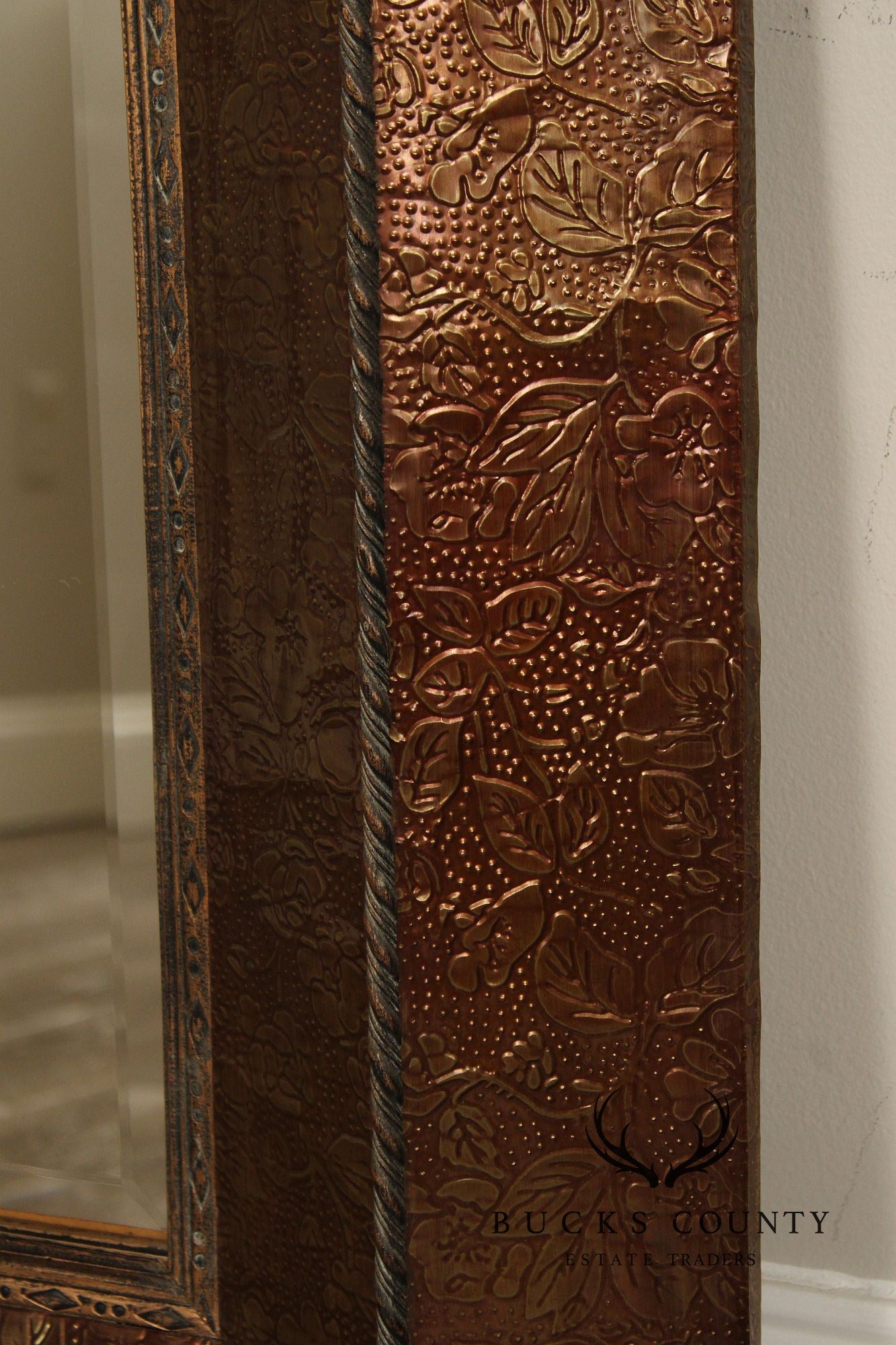 Howard Elliot Collection Chased Embossed Metal Wall Mirror