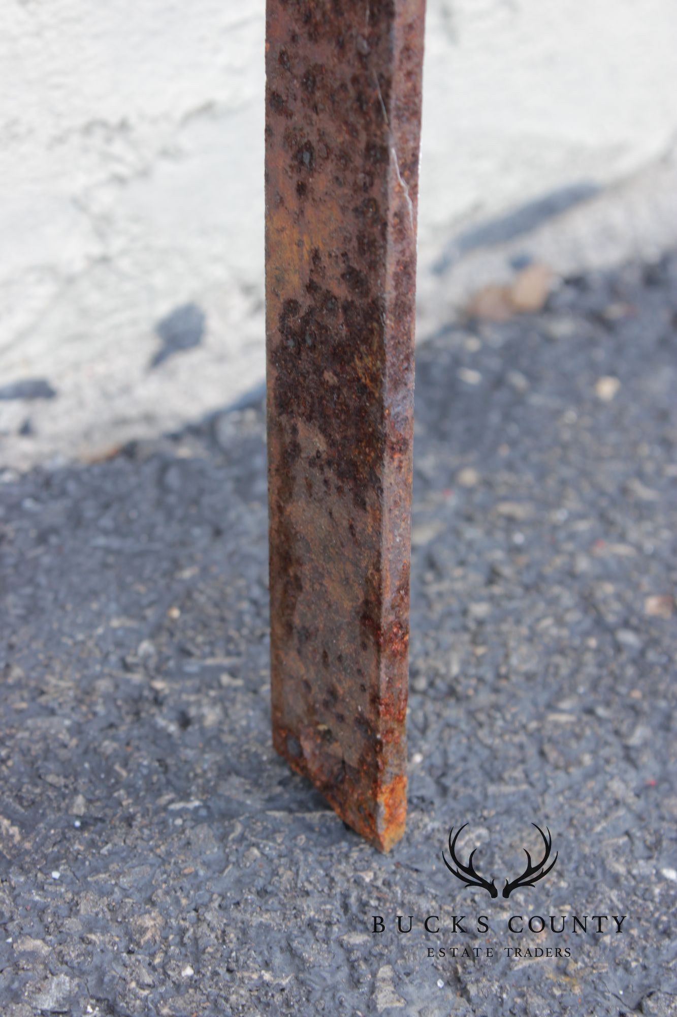 Antique Cast Iron Garden Fence Section With Spear Finials And Star Motif