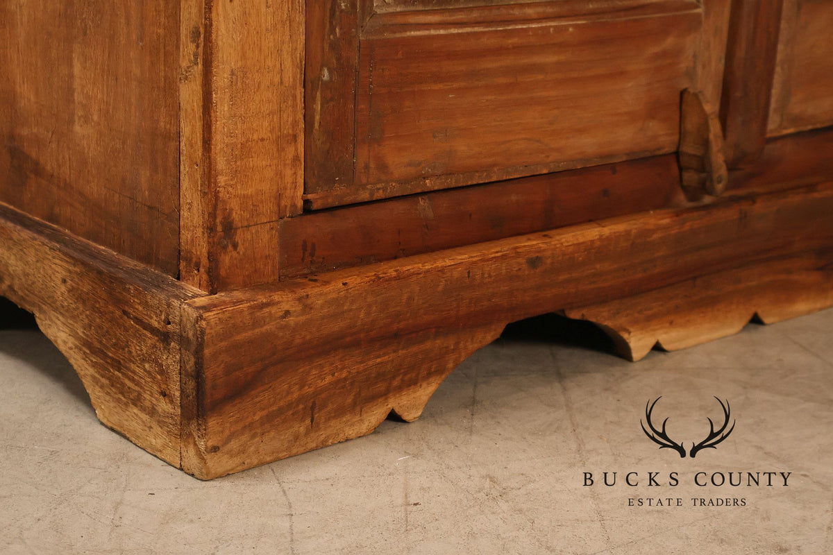 Antique Indian Teak and Wrought Iron Cabinet