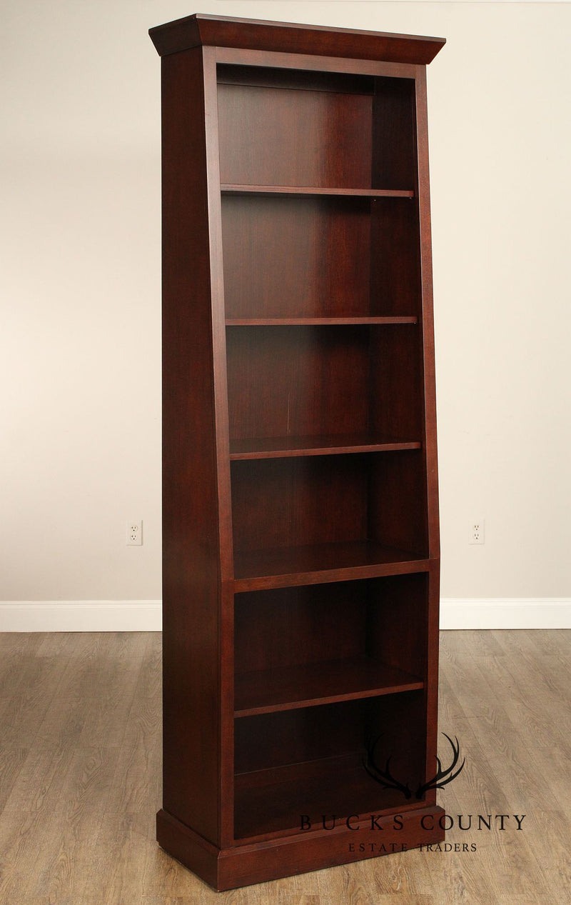 Ethan Allen Horizon Collection Pair of Tall Slant Back Bookcases