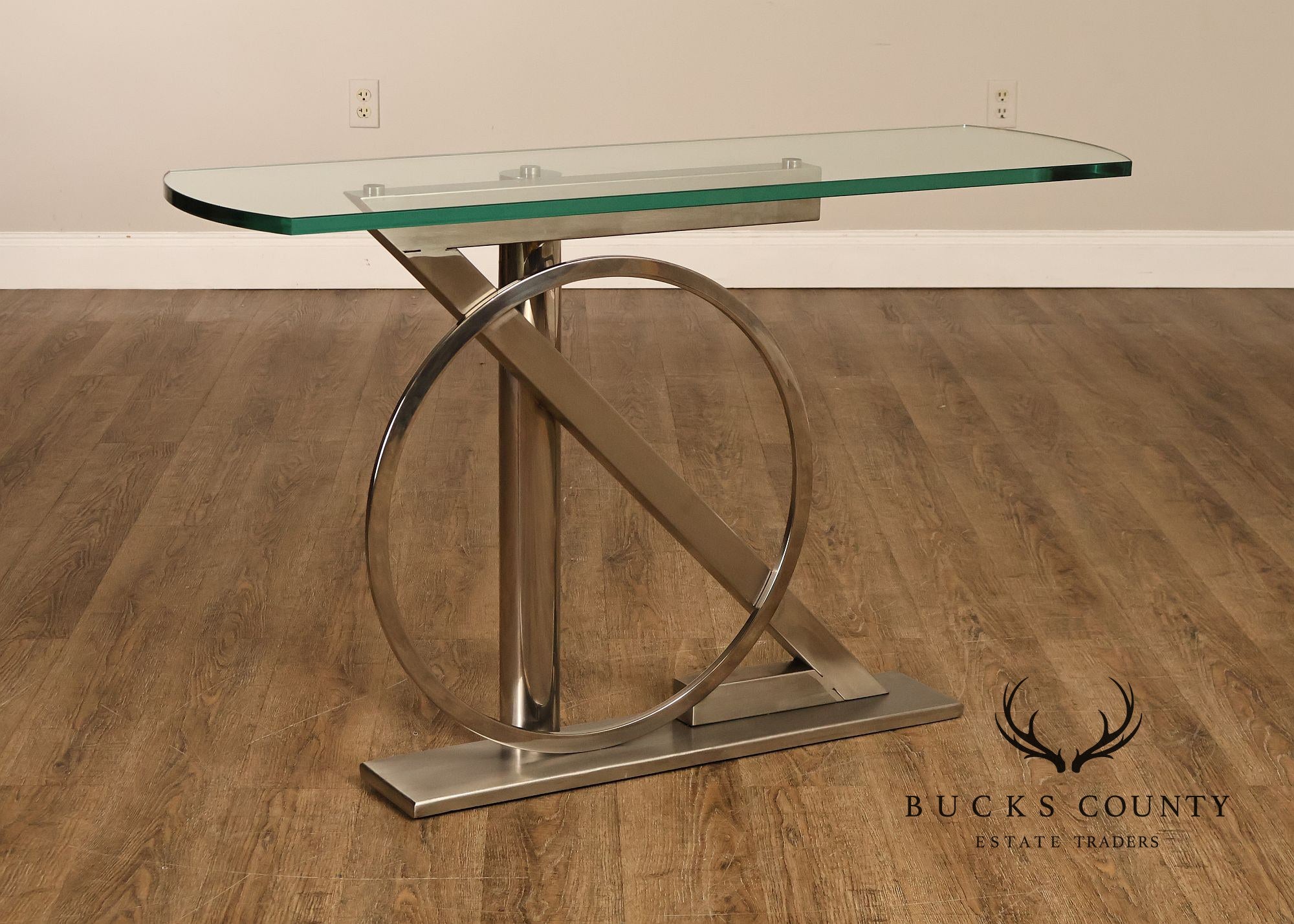 DIA Post Modern Glass Top Sculptural Console Table