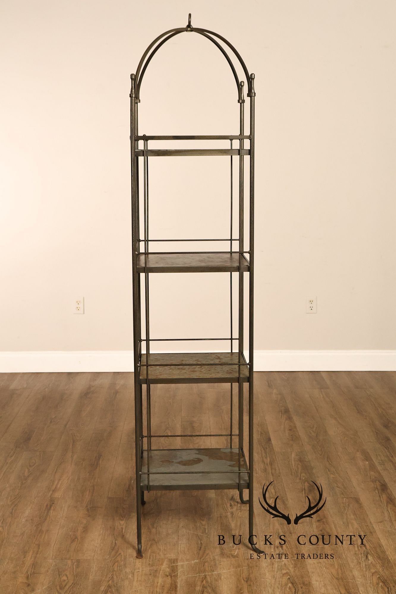 Charleston Forge Iron Etagere Four Tier Baker's Rack With Slate Shelves