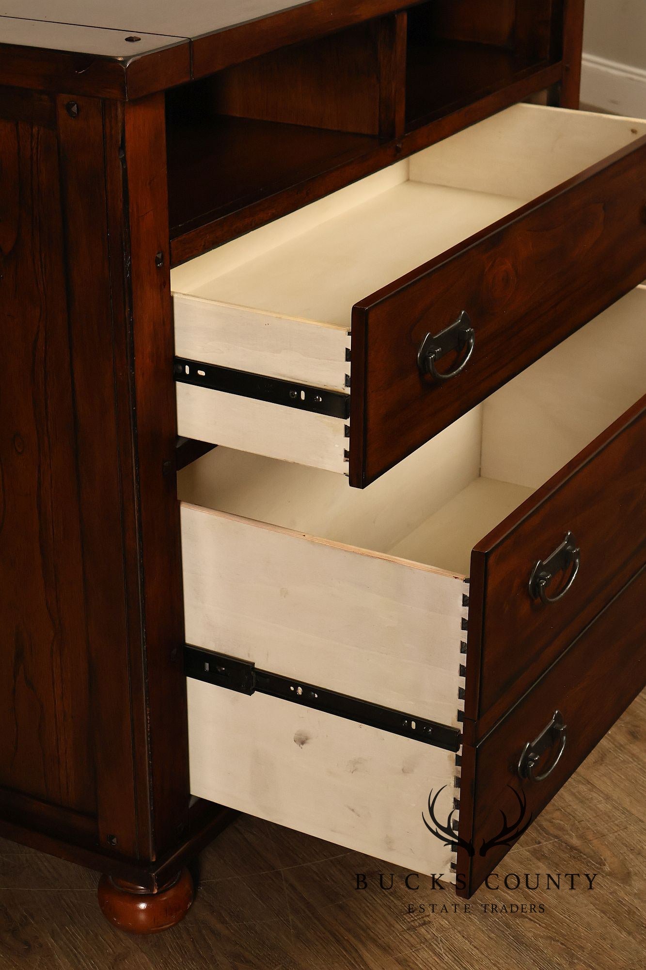 Mission Style Media Chest With Open Storage