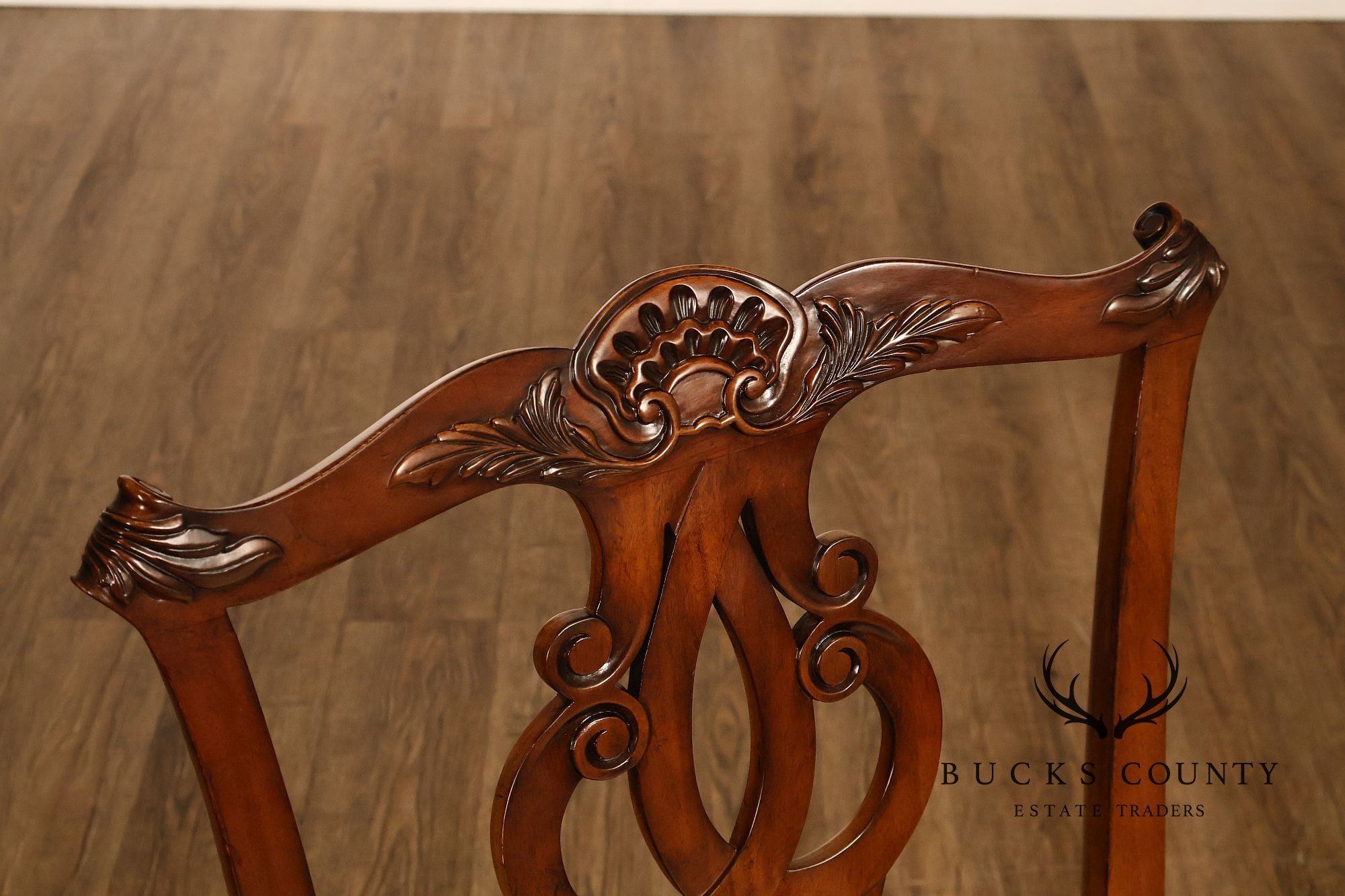 Baker Furniture Chippendale Style Set of Twelve Mahogany Dining Chairs