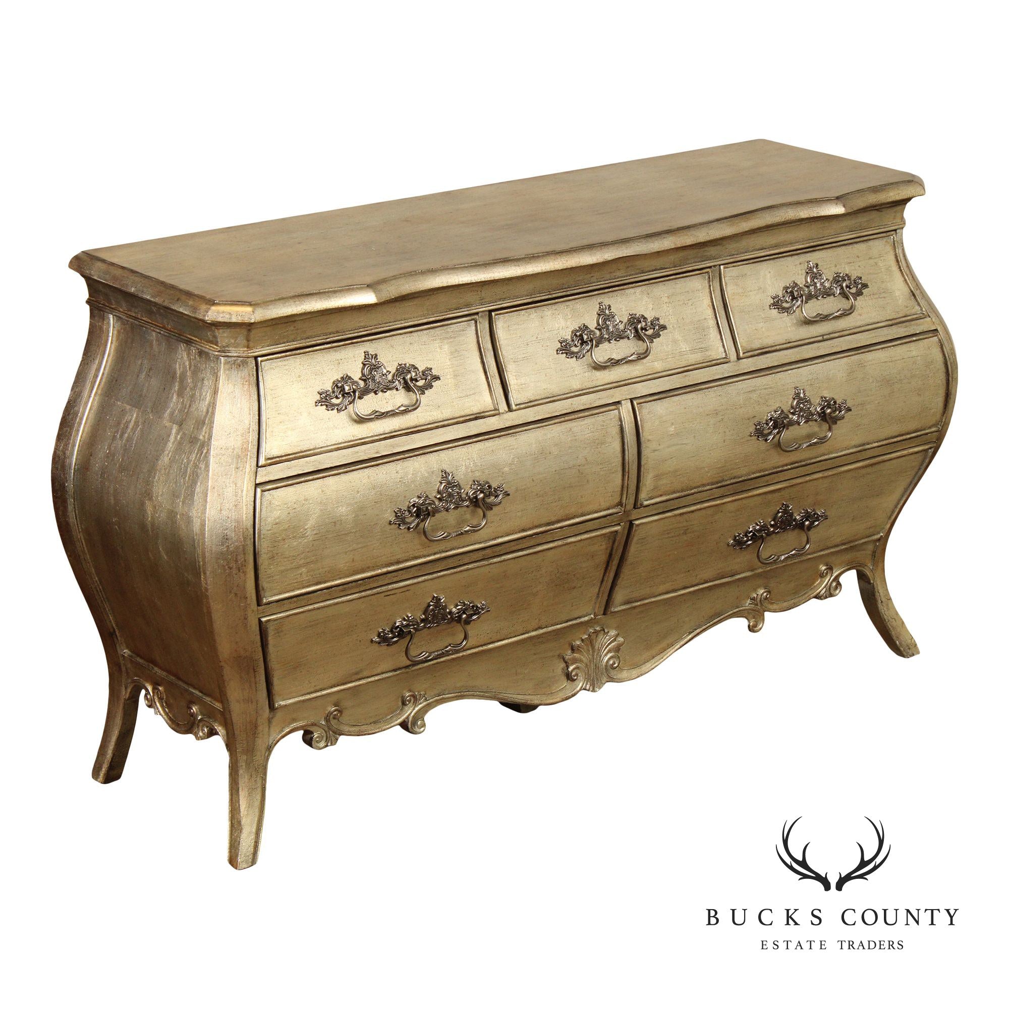 Hooker Furniture 'Sanctuary' Silver Gilt Bombe Chest