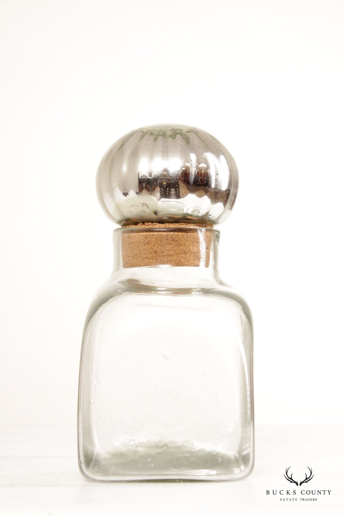 Mexican Vintage Blown Glass Stoppered Bottle or Decanter