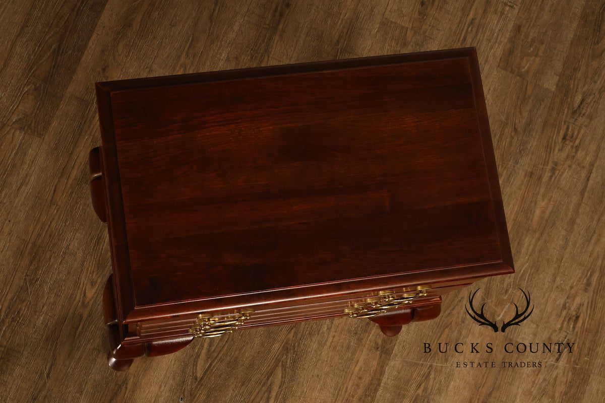 Chippendale Style Mahogany Four Drawer Silver Chest On Stand