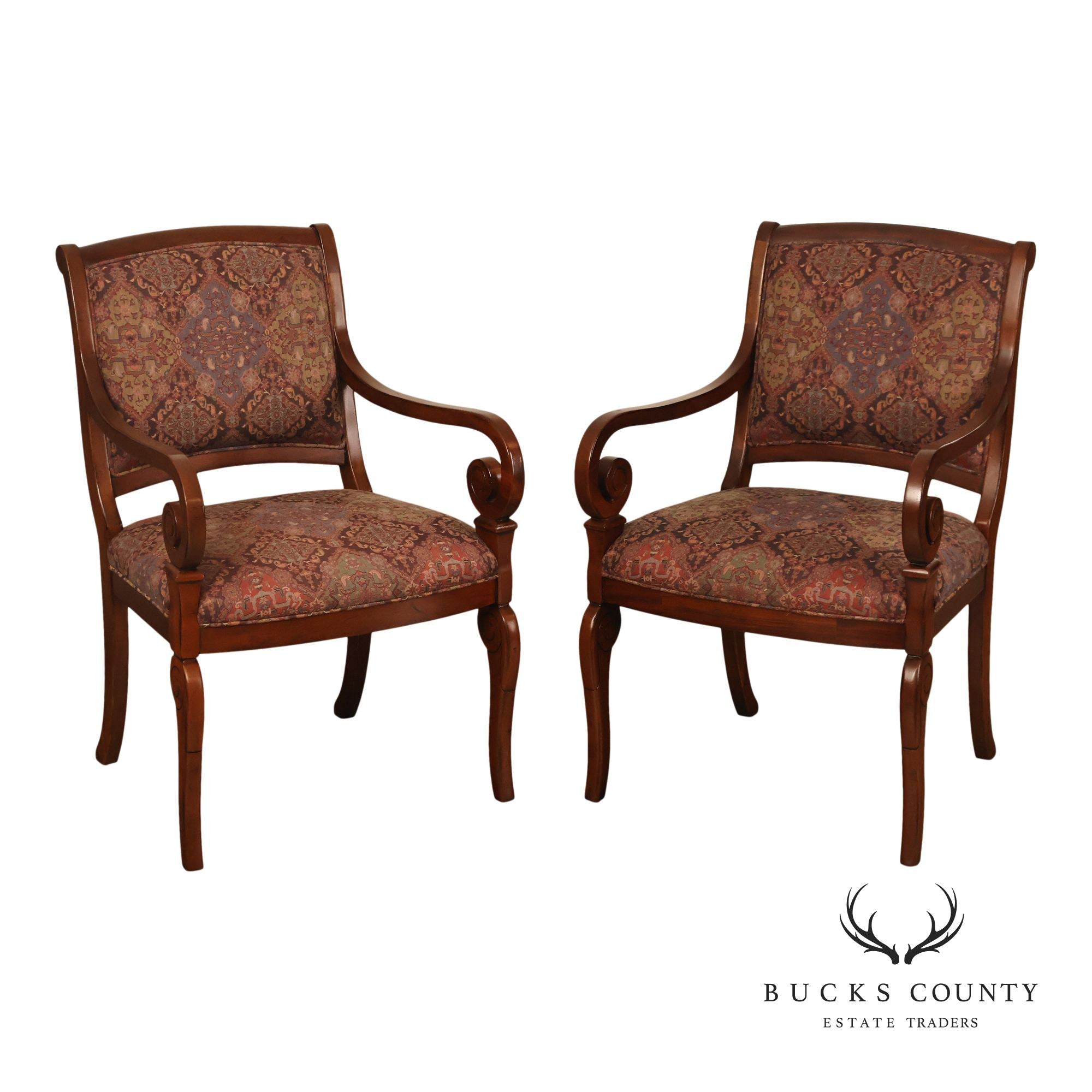 Hickory Chair Pair of Charles X Style Armchairs