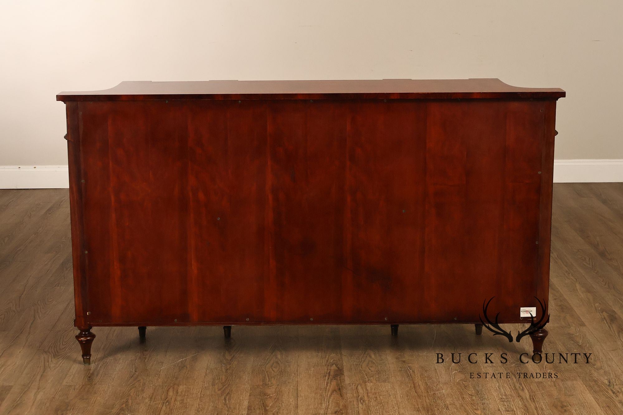 Theodore Alexander Replica Concave Mahogany And Burl Mahogany Sideboard Cabinet