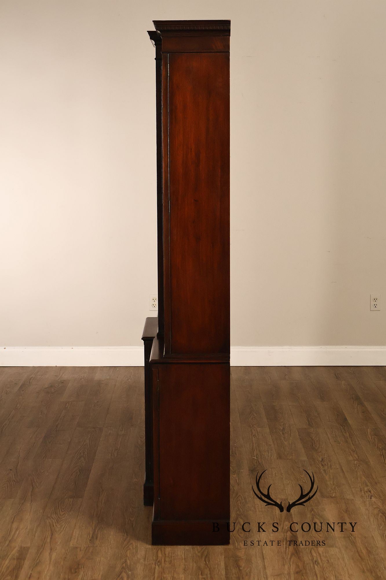 Baker Georgian Style Mahogany Breakfront Bookcase