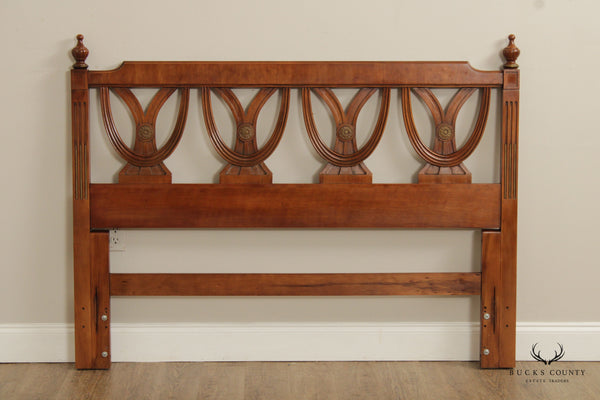 French Regency Style Vintage Queen Size Fruitwood Carved Headboard