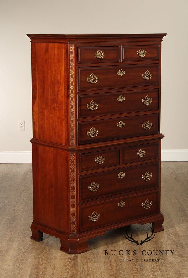 Pennsylvania House Chippendale Style Cherry Chest on Chest