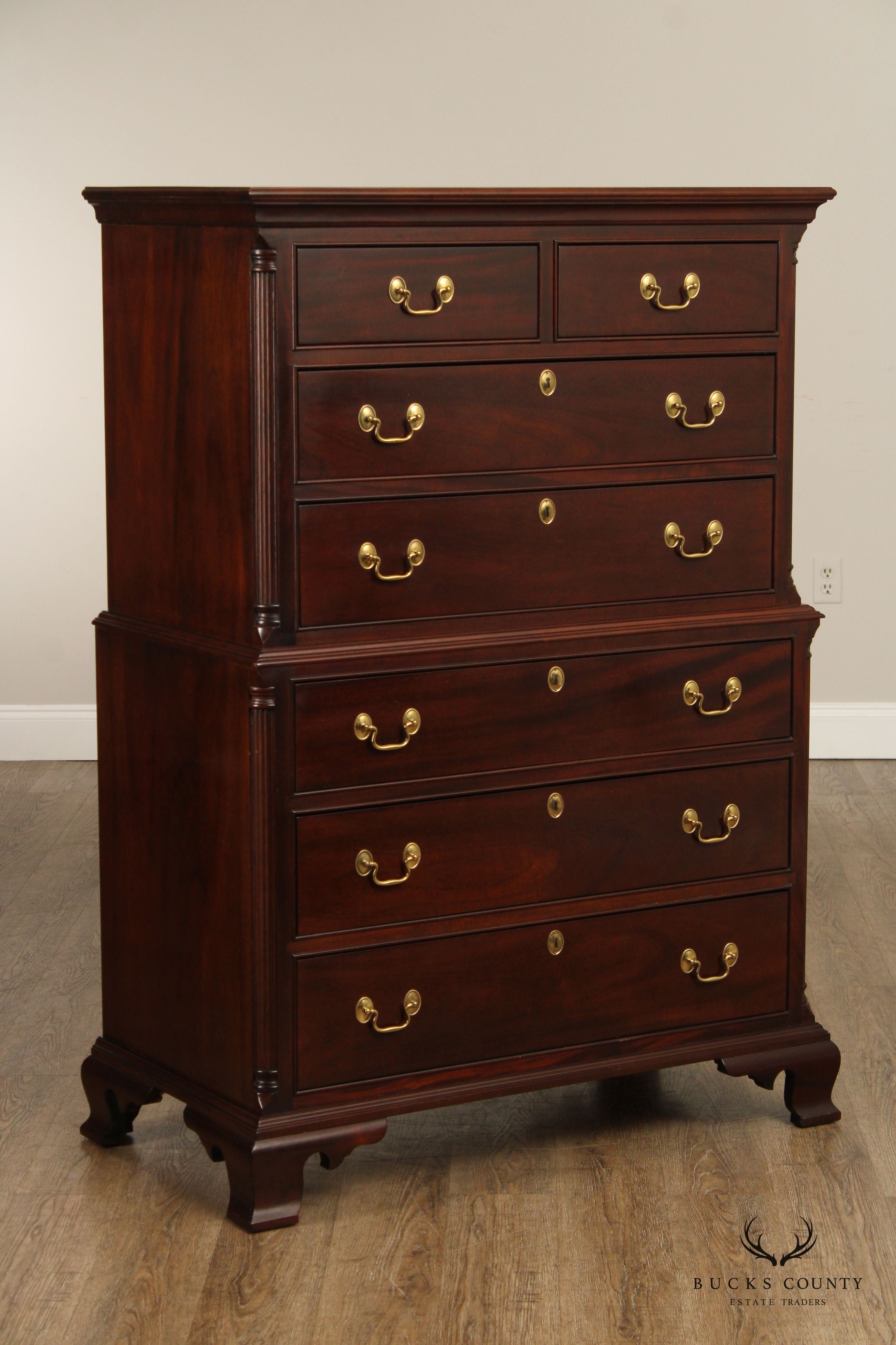 STICKLEY CHIPPENDALE STYLE MAHOGANY HIGHBOY CHEST