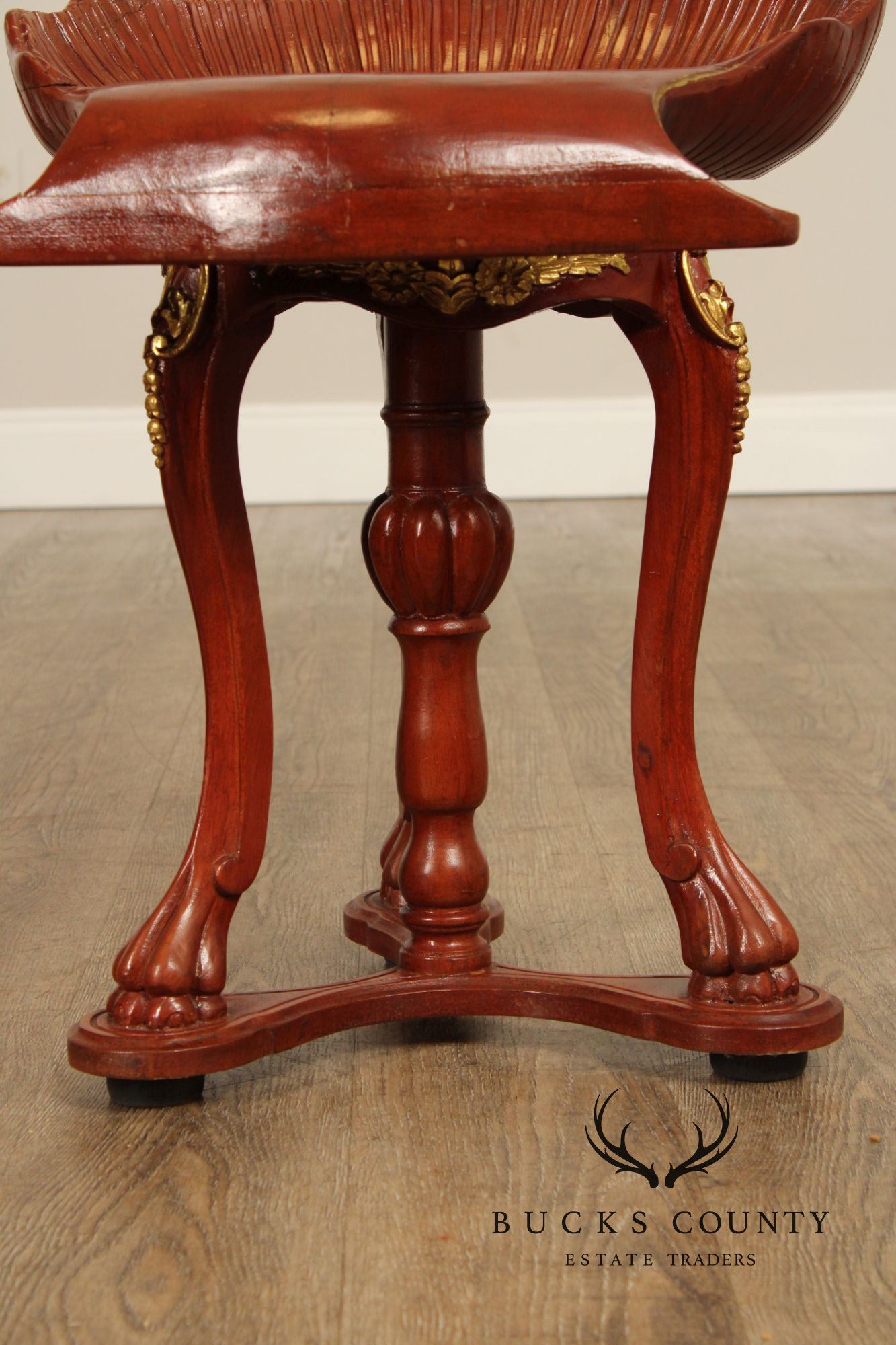 Venetian Carved and Partial Gilt Grotto Stool