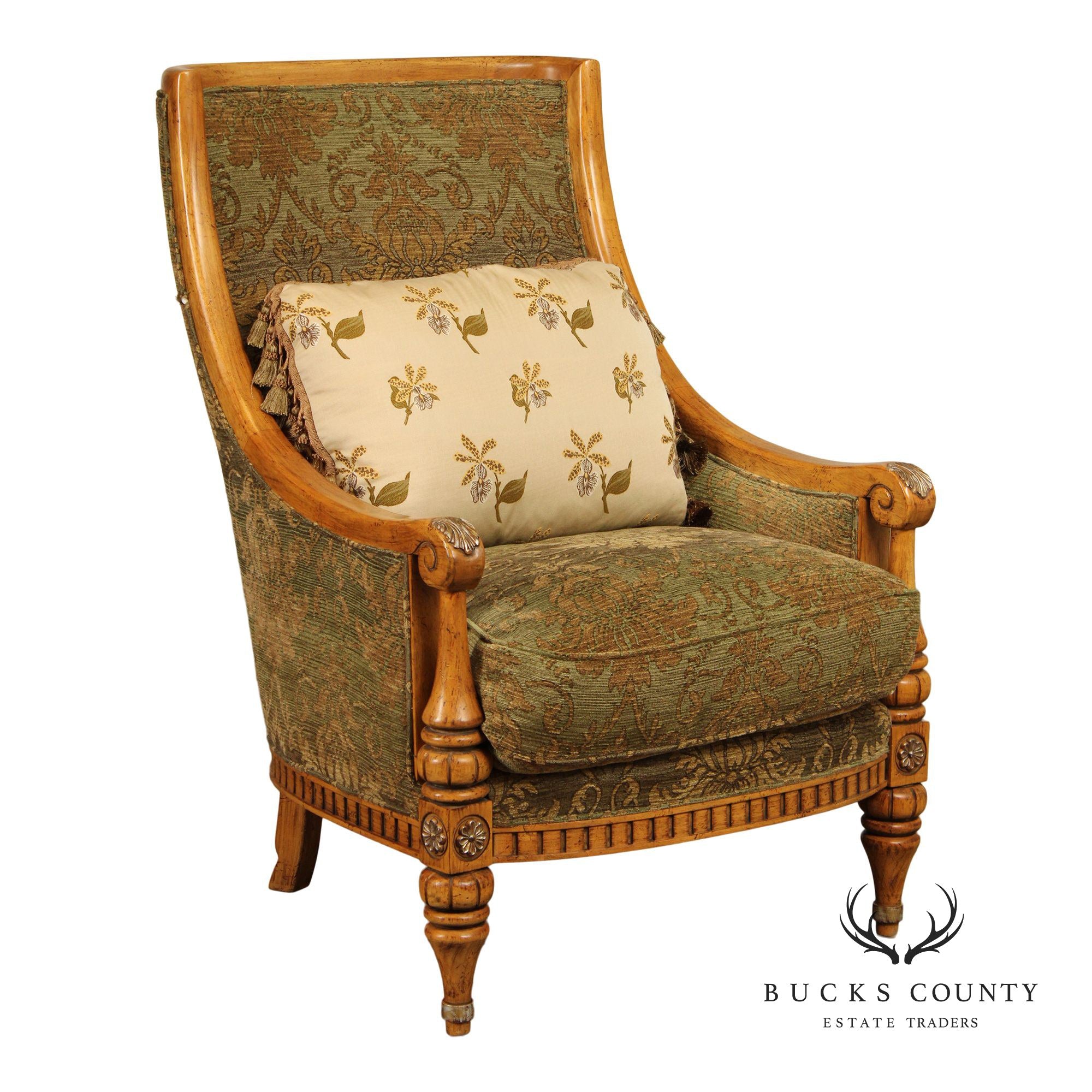 Century Furniture Italian Regency Style Sloped Armchair