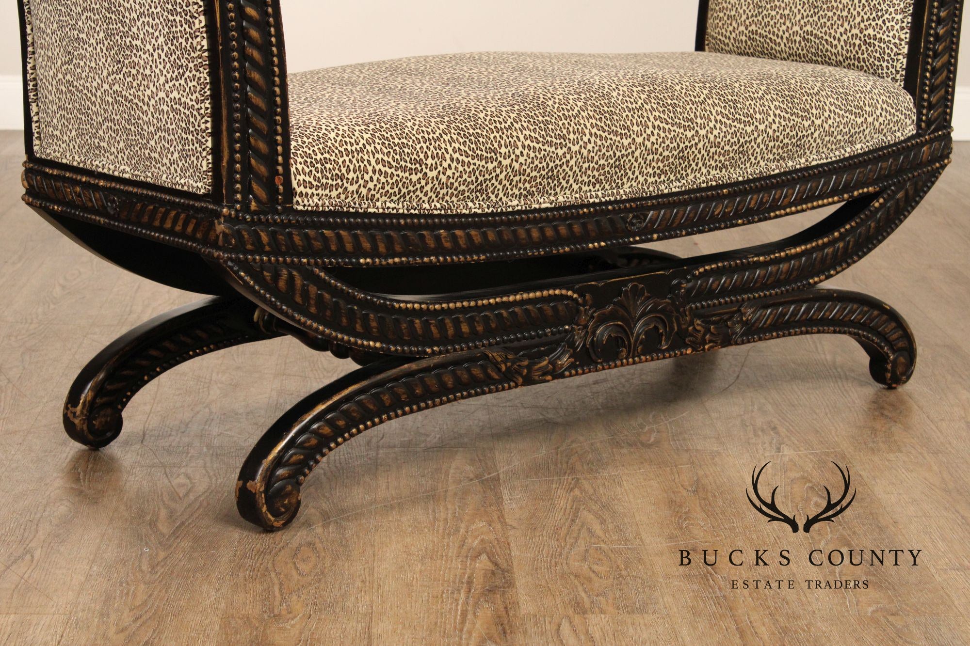French Empire Style Antiqued Window Bench