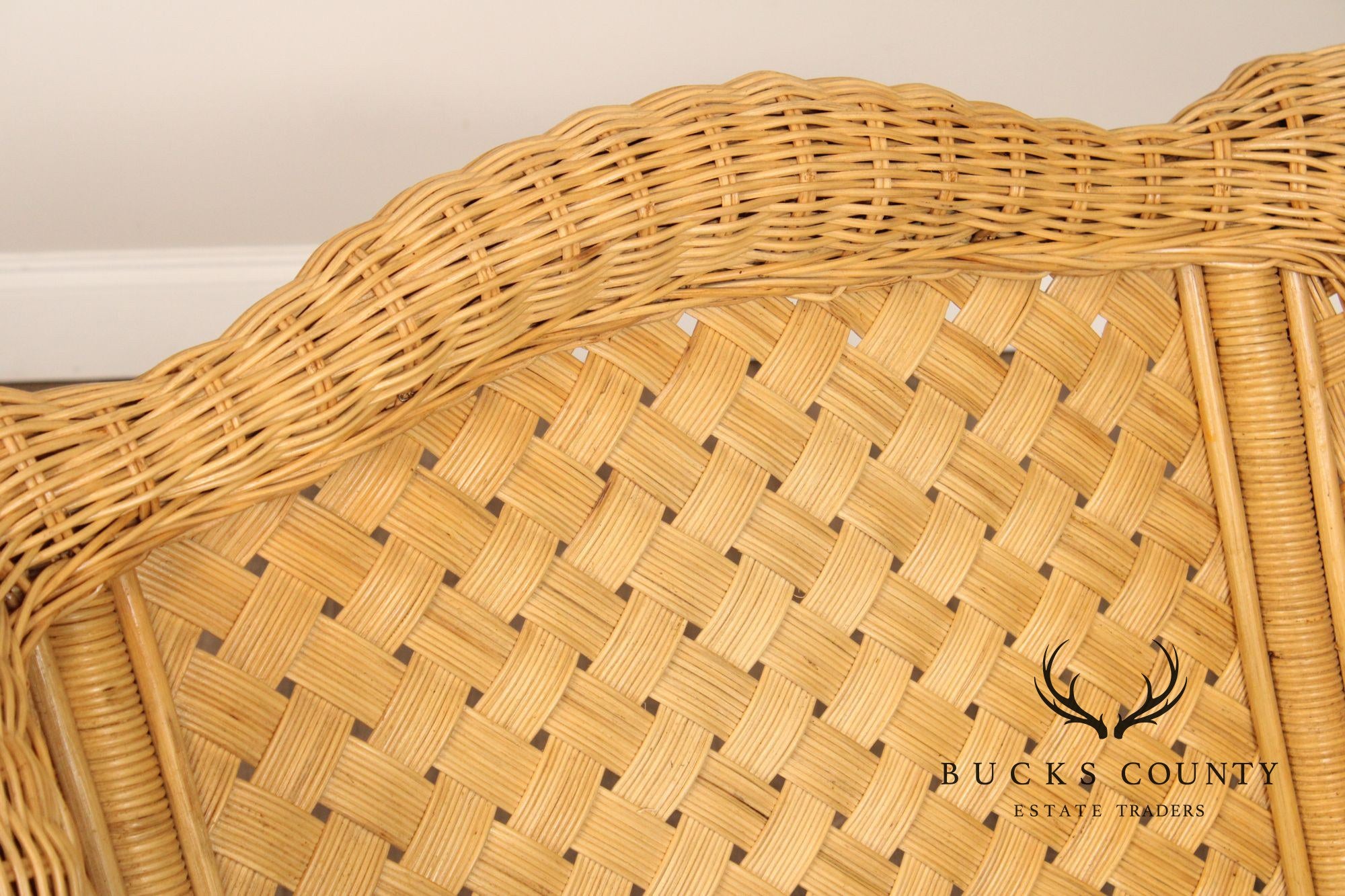 Quality Vintage Wicker Lounge Armchair