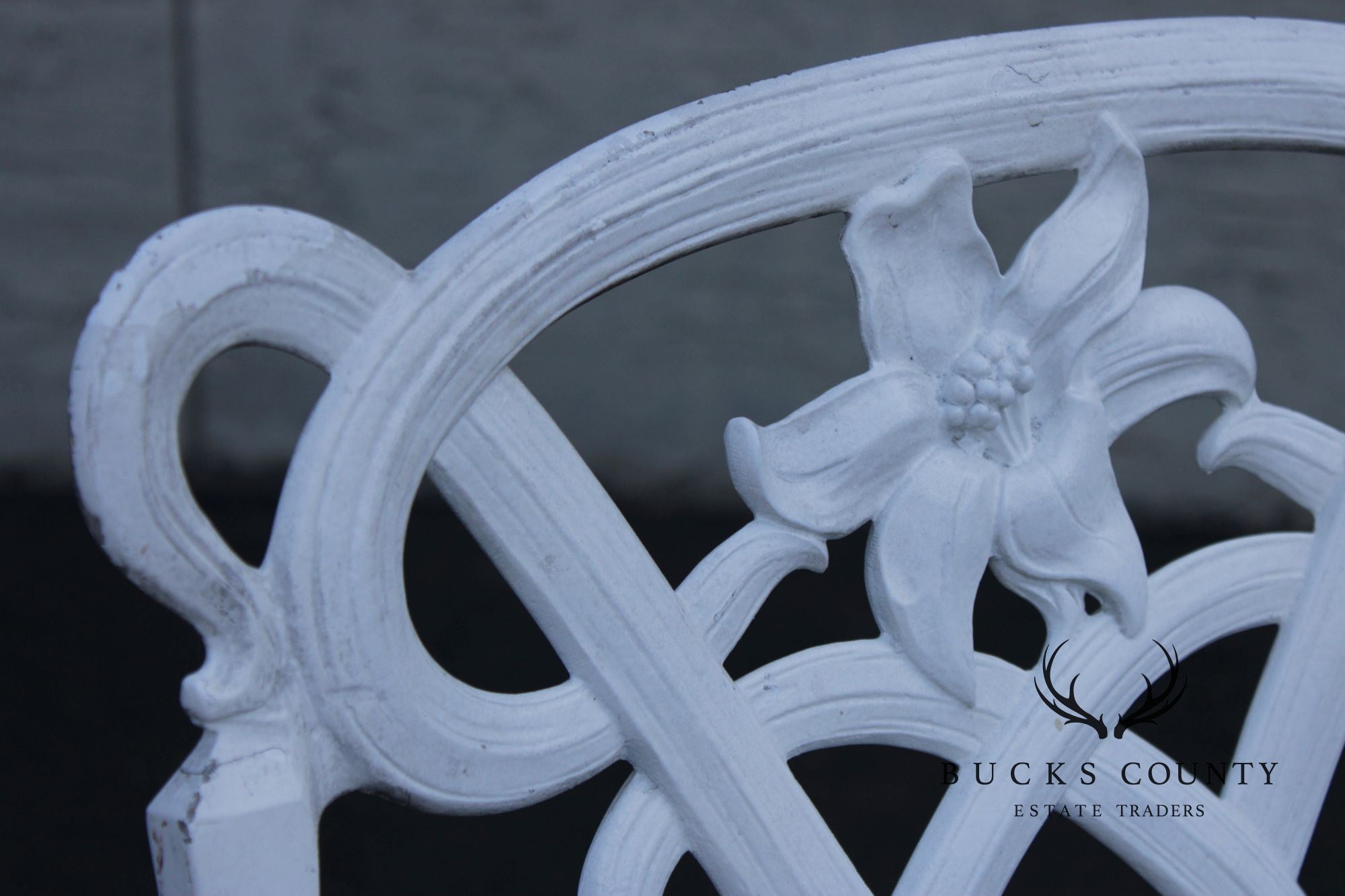 BROWN JORDAN CAST ALUMINUM 'DAY LILY' OUTDOOR PATIO SET OF FOUR DINING CHAIRS
