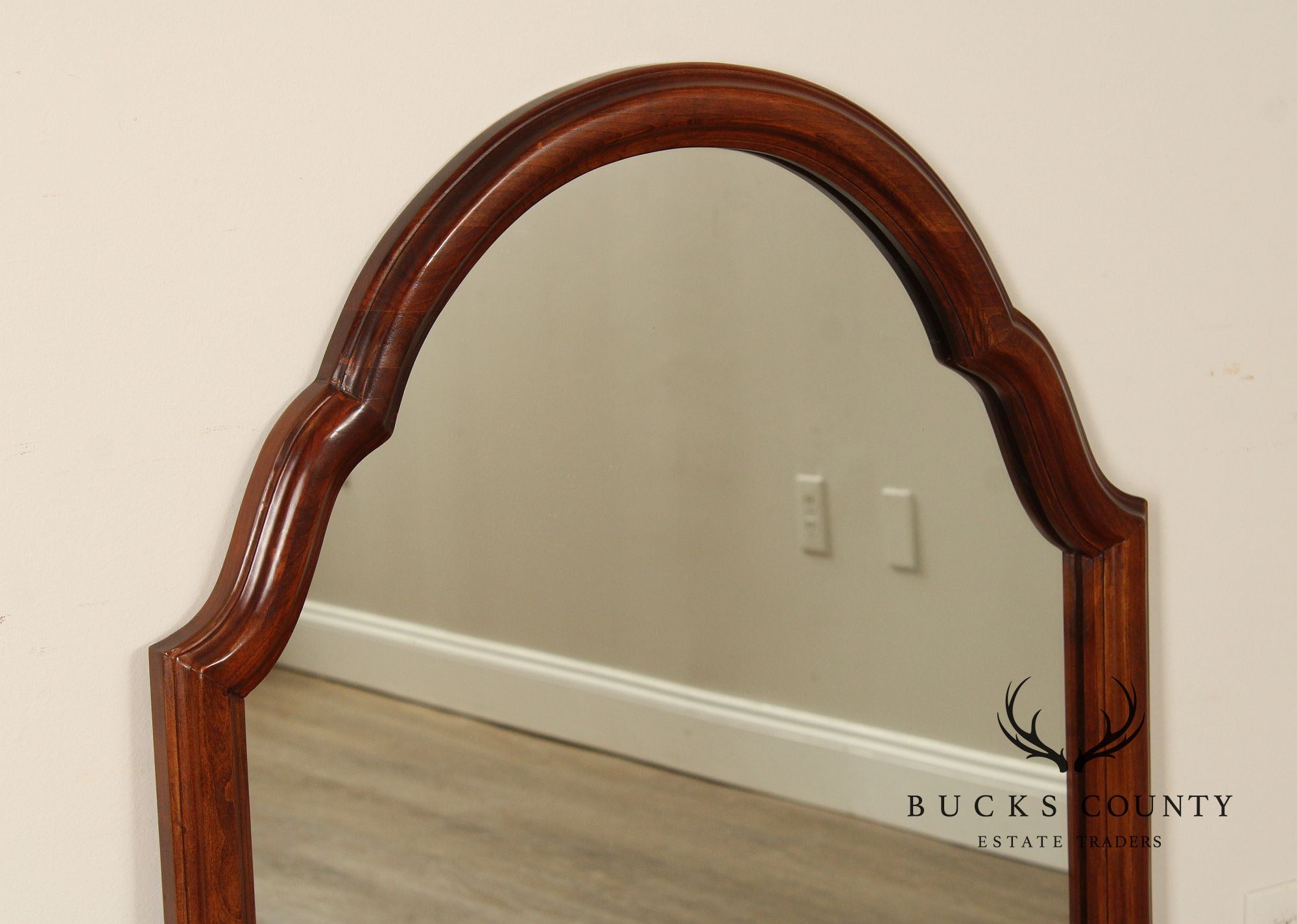 Harden Queen Anne Style Arched Cherry Frame Wall Mirror