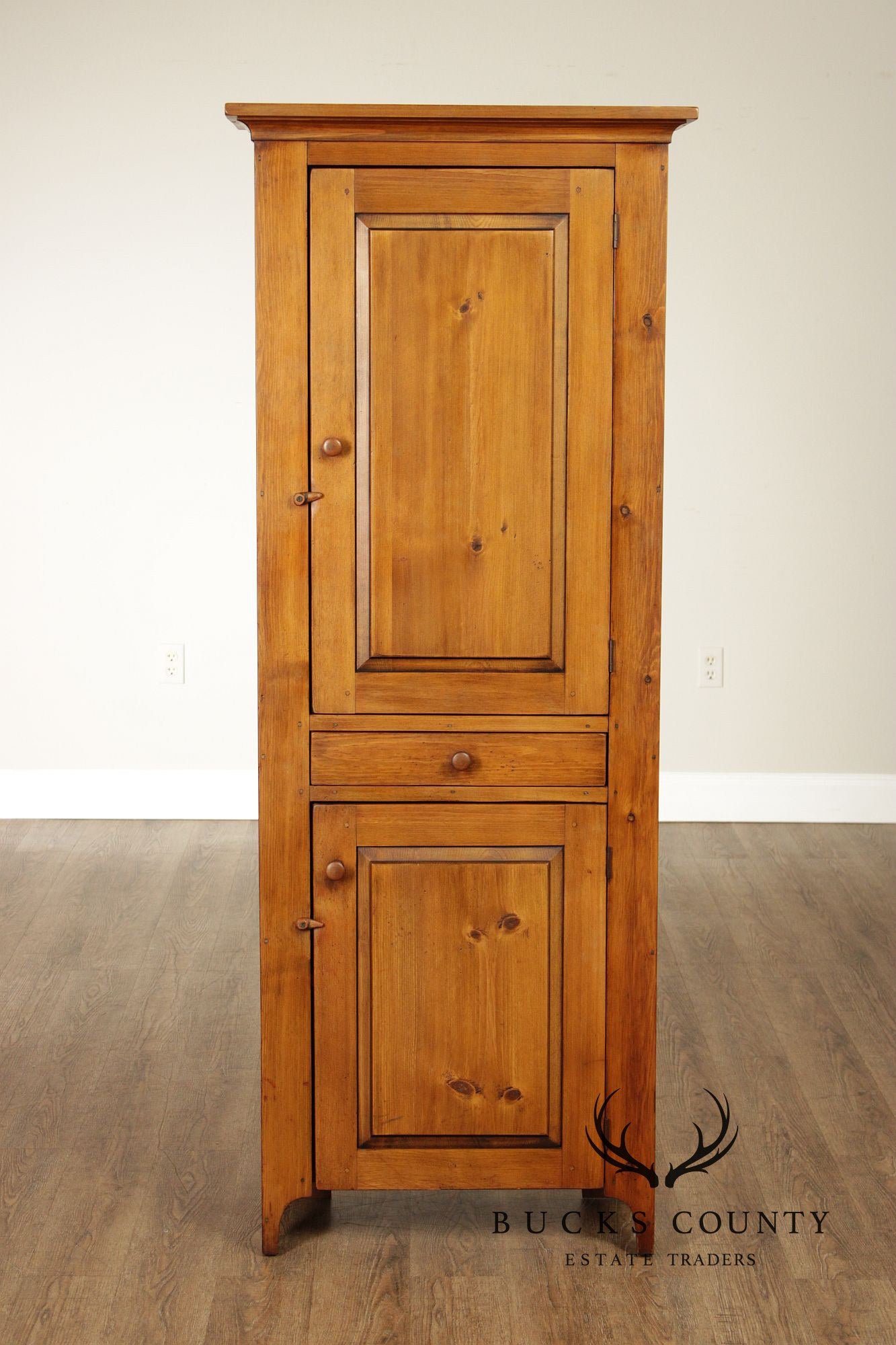 William Draper Country Classics Pine Two Door Narrow Storage Cabinet