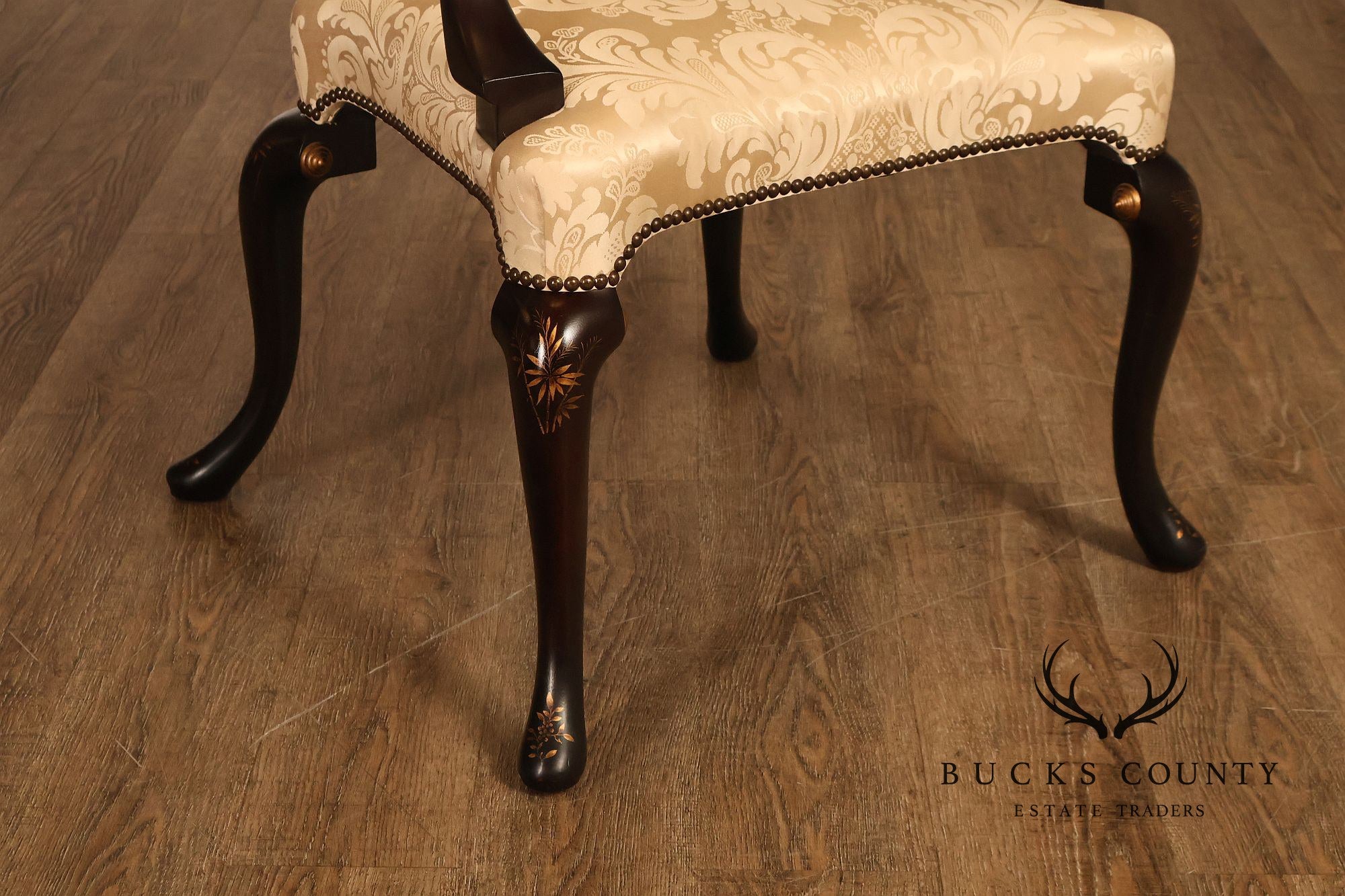 Baker Stately Homes Queen Anne Style Crown Armchair