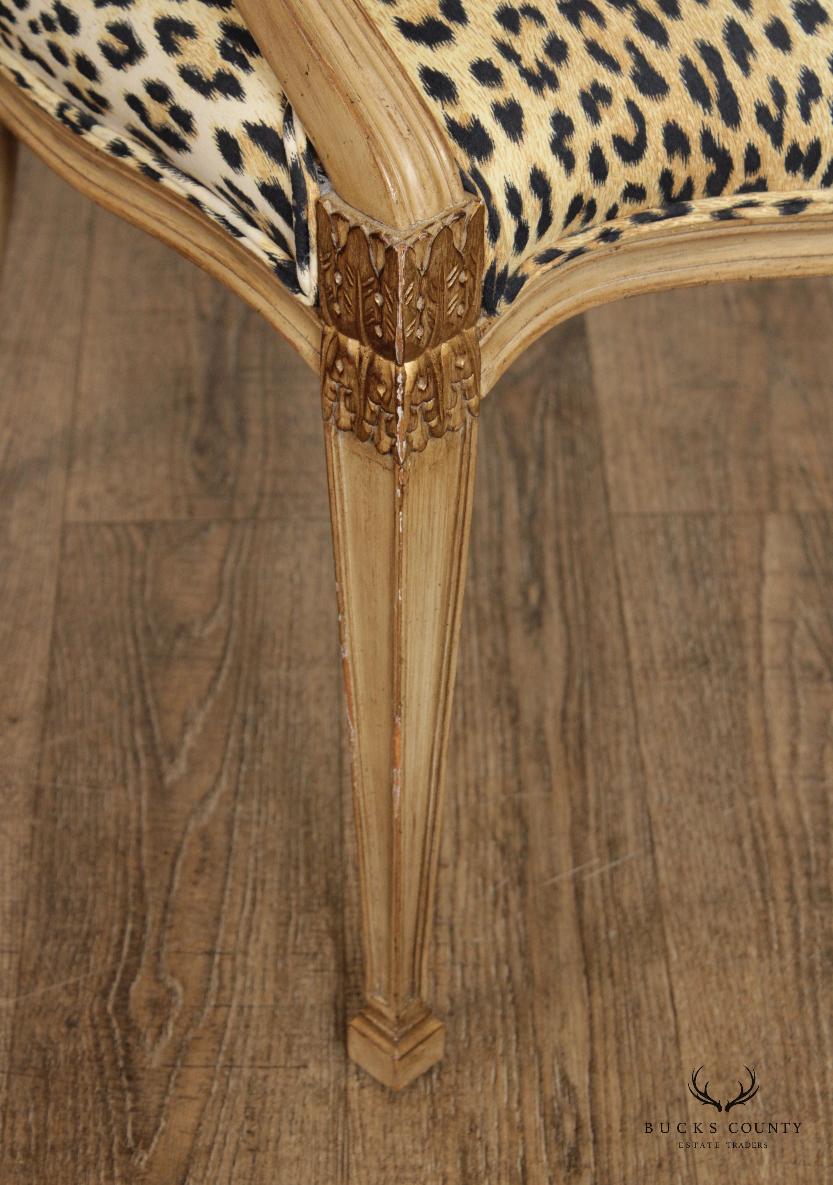 Hepplewhite Style Pair of Partial Gilt Dining Armchairs