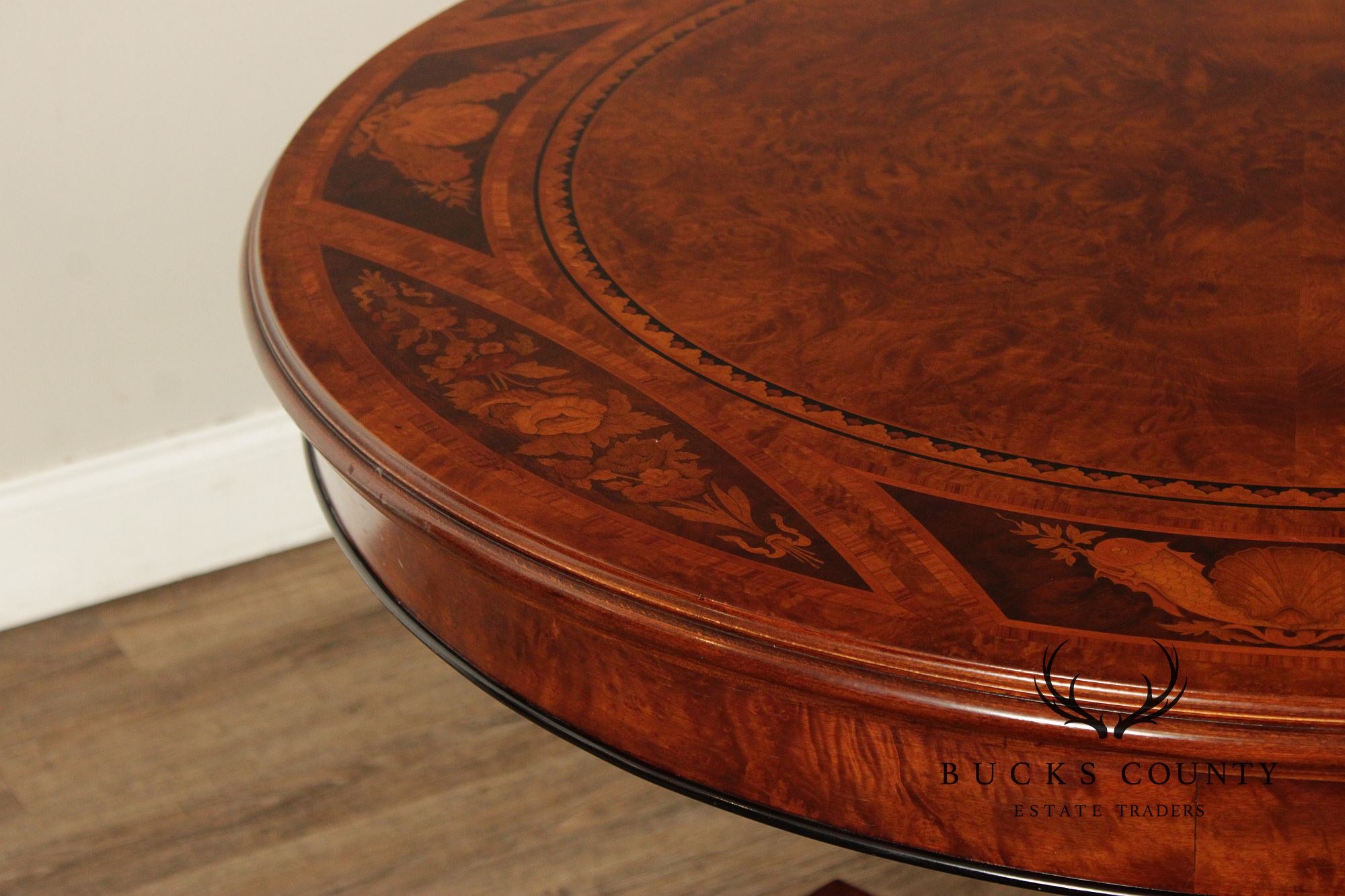 Rho Mobili D’Epoca Italian Empire Style Inlaid Mahogany Center Table