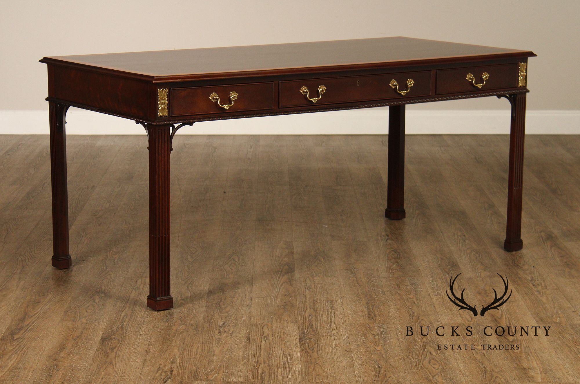 Stickley Georgian Style Banded Mahogany Writing Desk