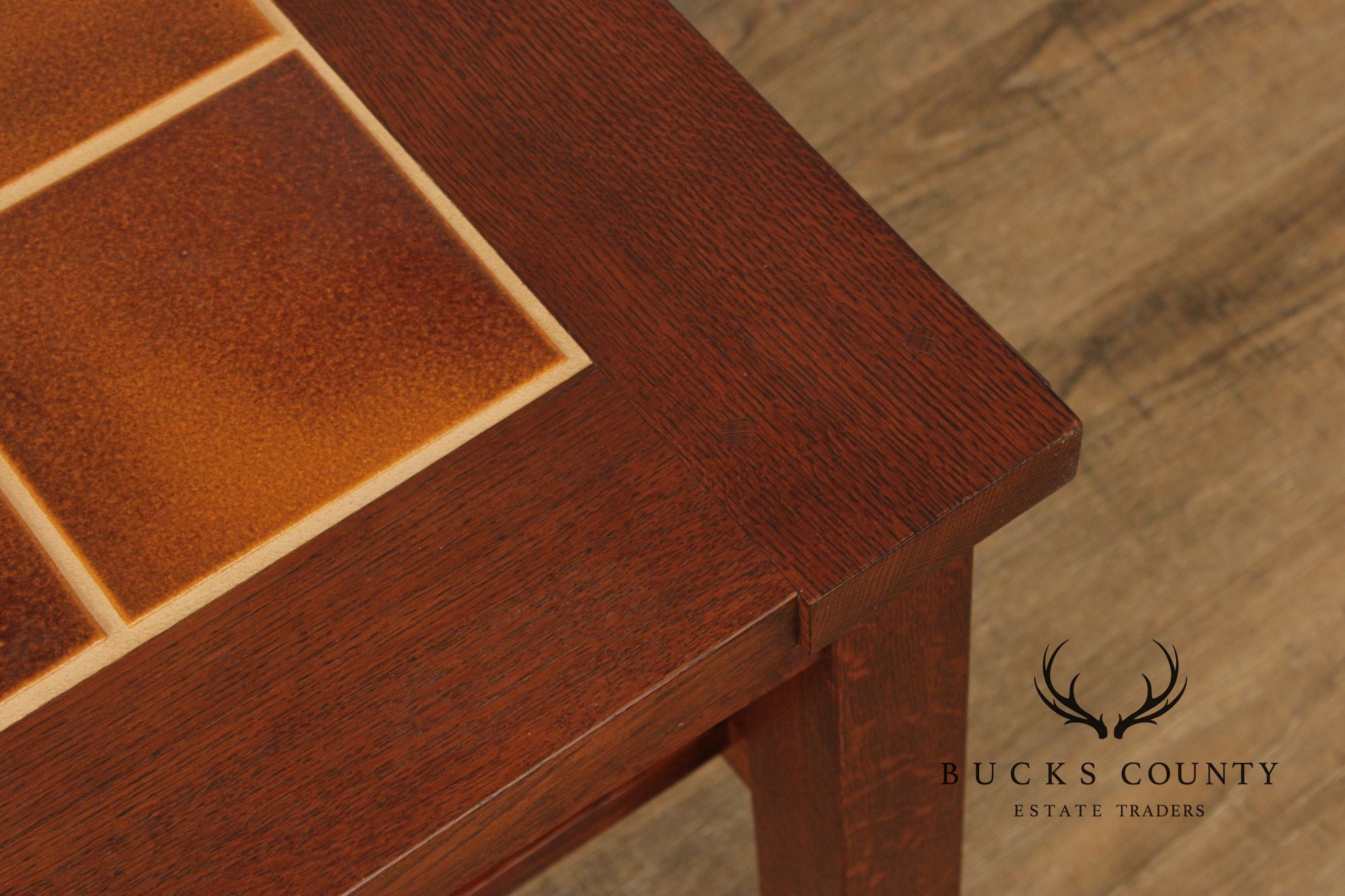 Stickley Mission Collection Oak Tile Top Cocktail Table
