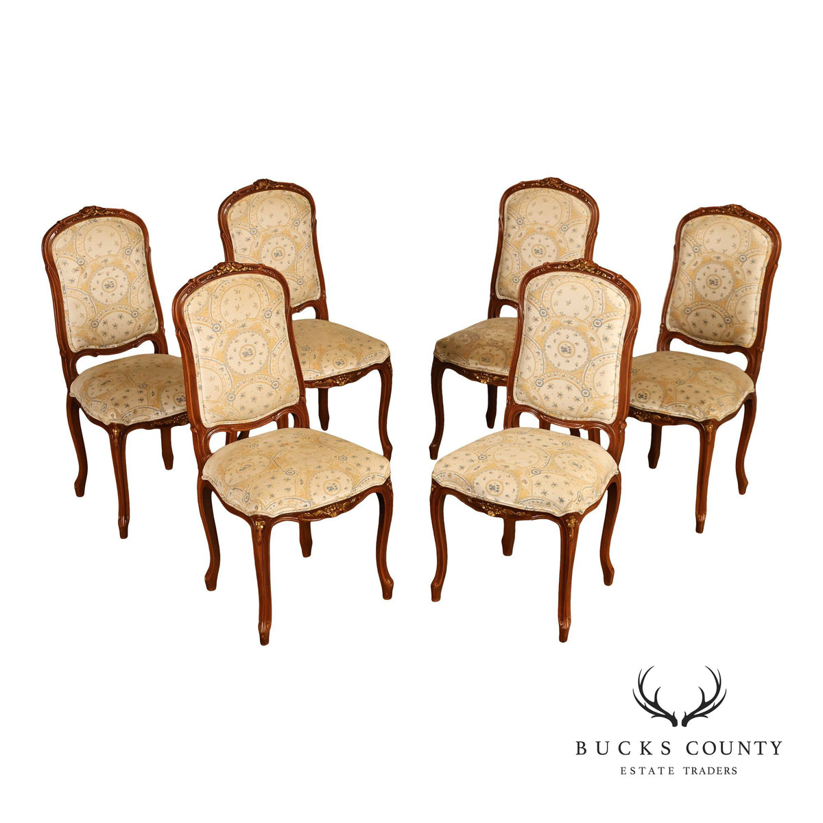 French Louis XV Style Set of Six Dining Chairs