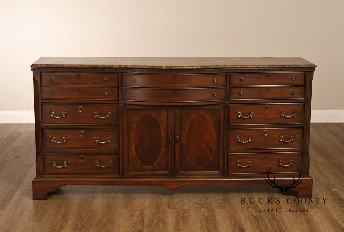 Drexel Heritage 'Covington Park' Marble Top Mahogany Door Chest
