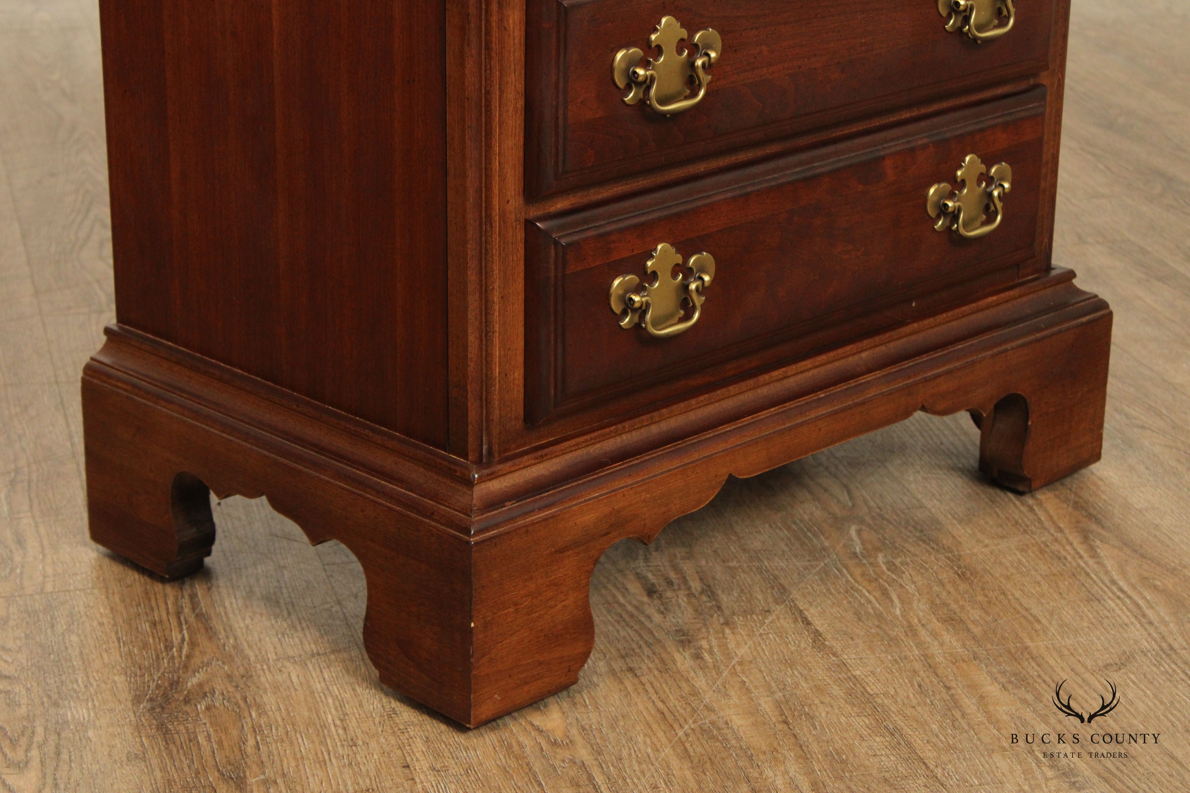 American Drew Chippendale Style Cherry Bedside Chest Nightstand