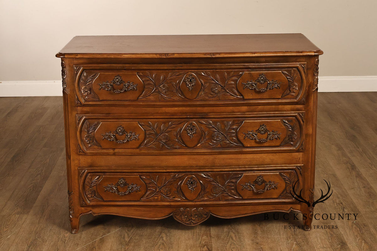 Rustic Italian Style Floral Carved Chest