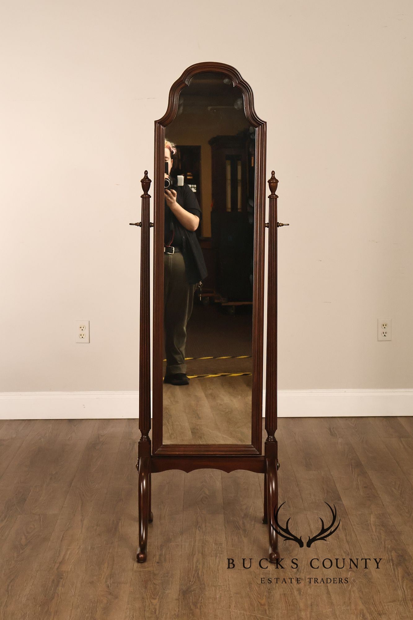 Ethan Allen Georgian Court Cherry Cheval Floor Mirror