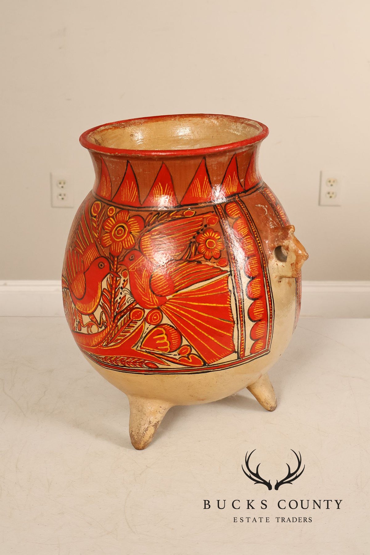 Mexican Folk Art Pottery Vase